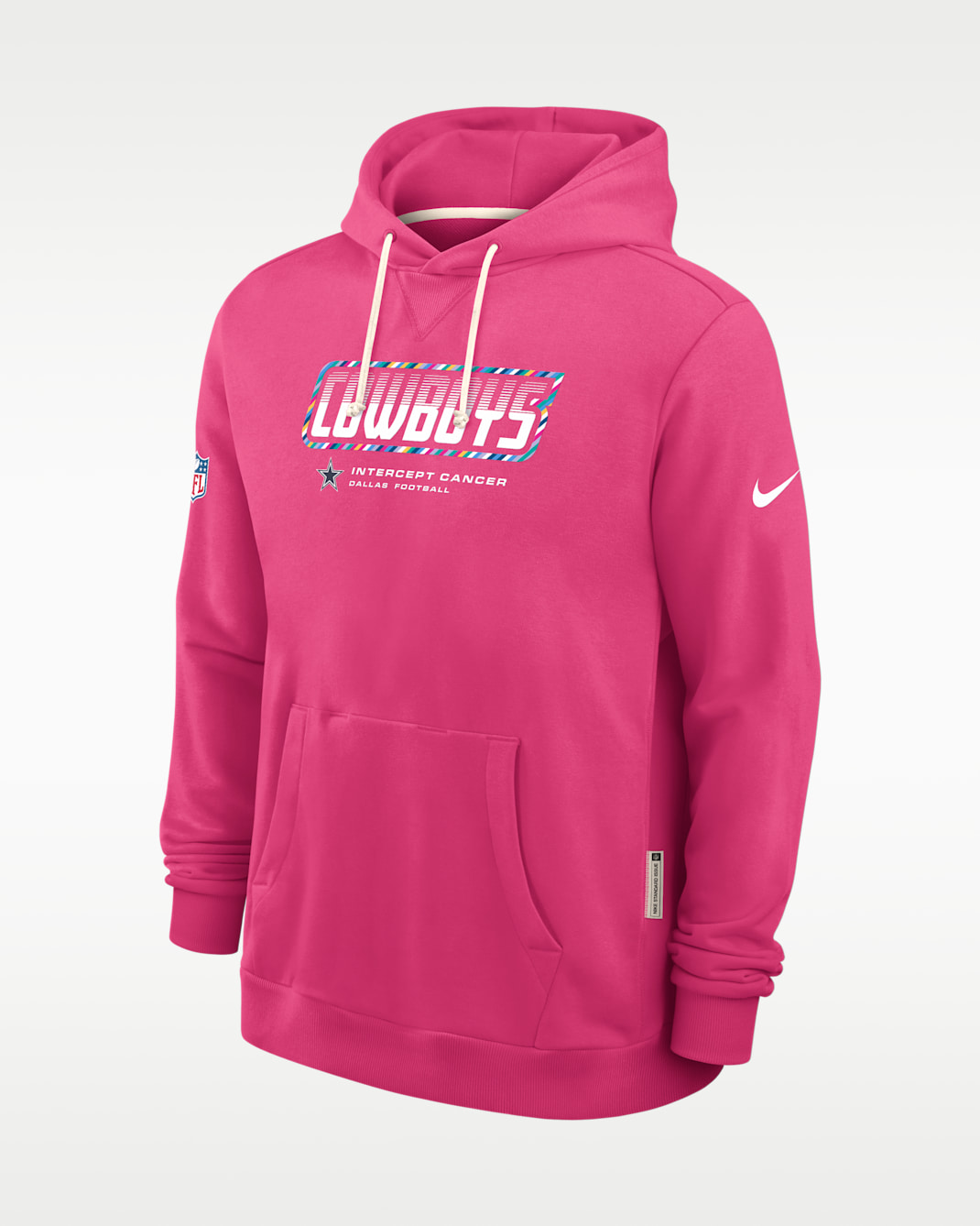 Dallas Cowboys Crucial Catch Sideline Standard Issue Men's Nike Dri-FIT NFL Pullover Hoodie - Pink