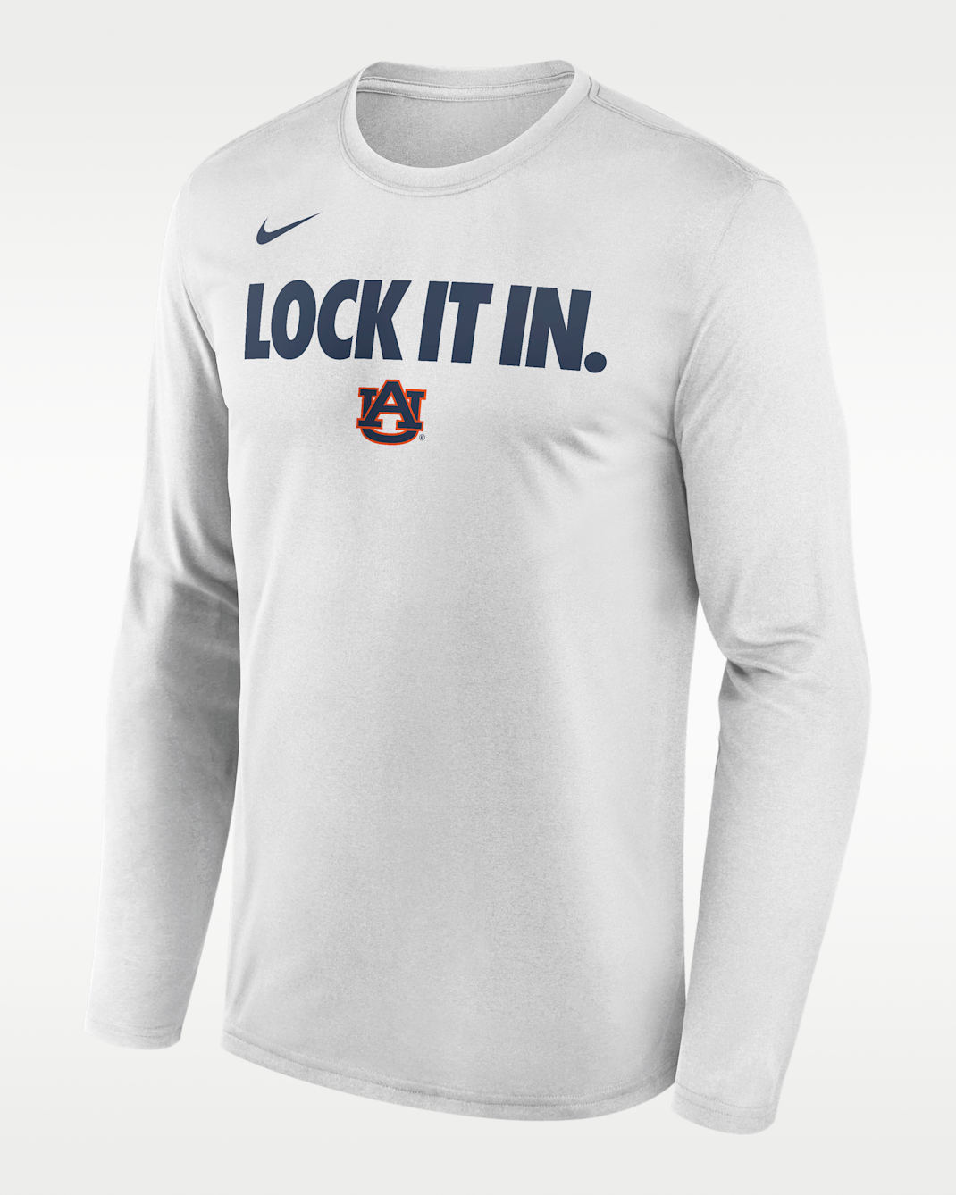 Auburn 2026 On-Court Bench Men's Nike Dri-FIT College Long-Sleeve T-Shirt - White