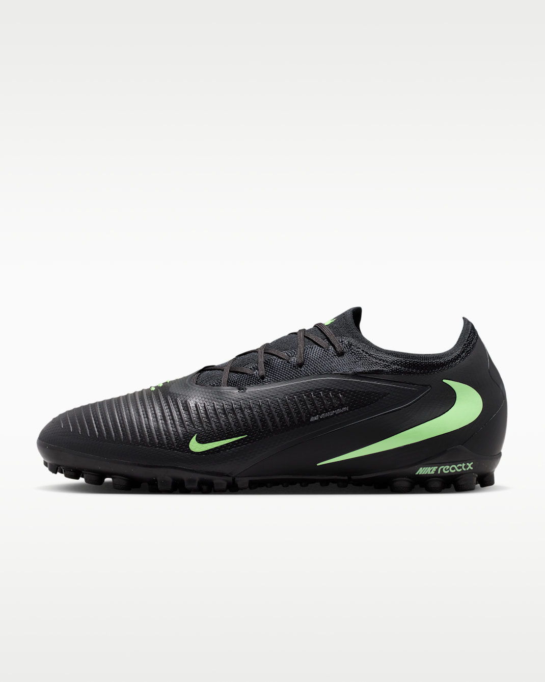 Nike Phantom 6 Low Pro Turf Soccer Shoes - Black/Black/Illusion Green