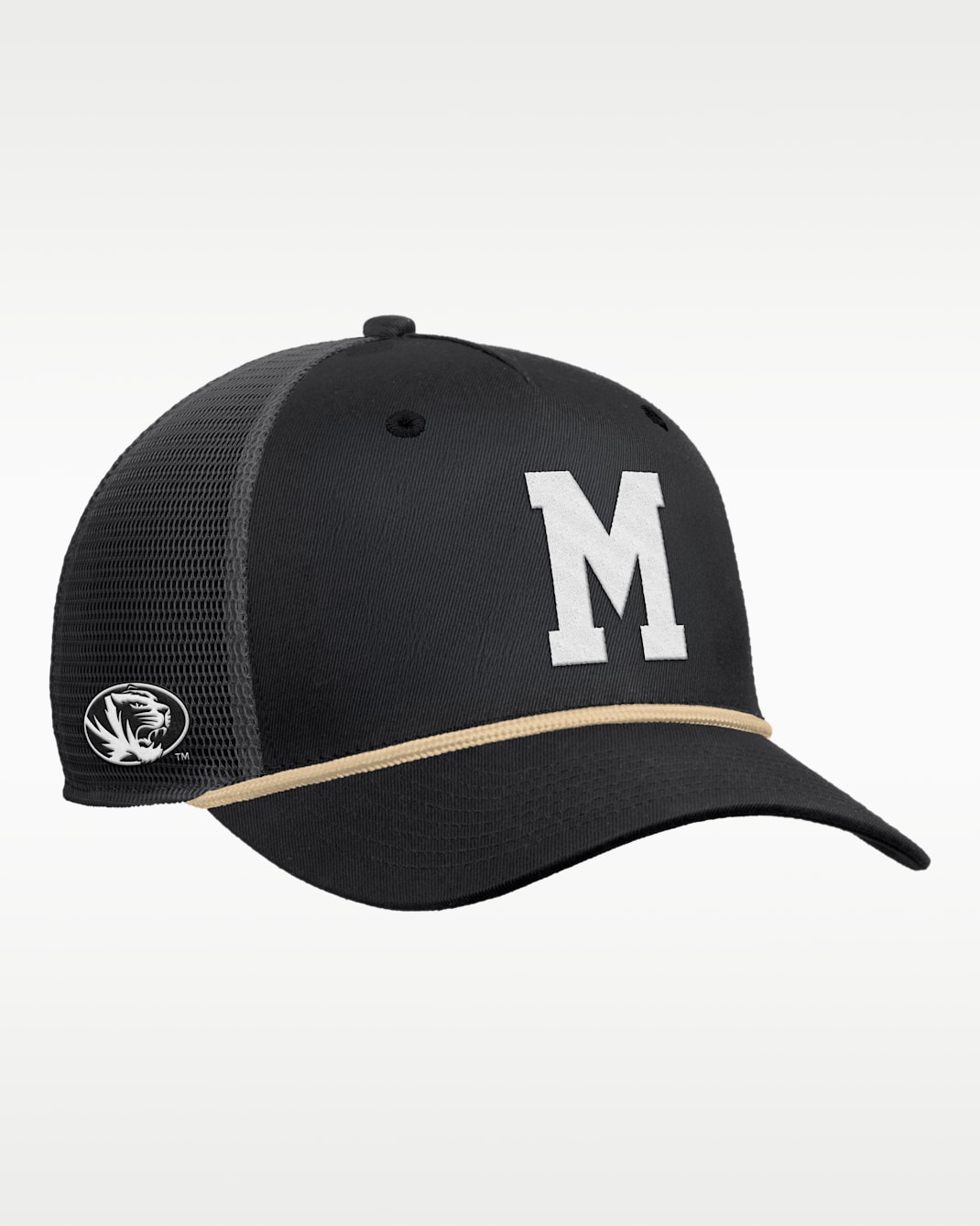 Missouri Alt Football Rise Visor Rope Men's Nike College Trucker Adjustable Hat - Black