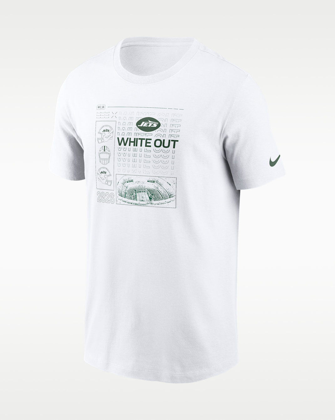 New York Jets White Out Men's Nike NFL T-Shirt - White