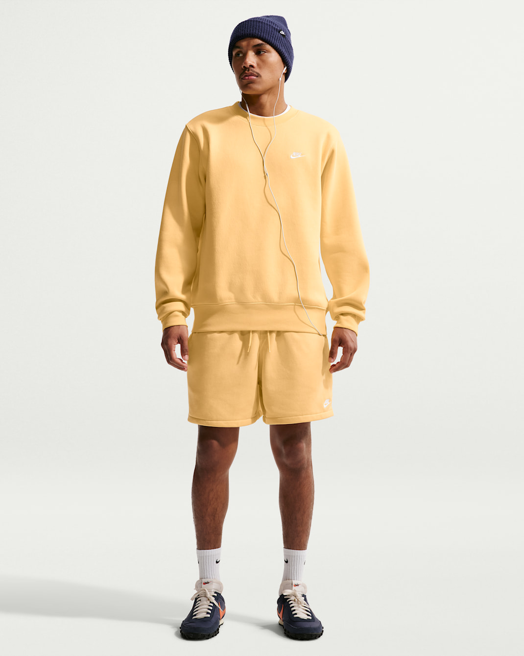 Nike Club Men's French Terry Flow Shorts - Topaz Gold/Topaz Gold/White