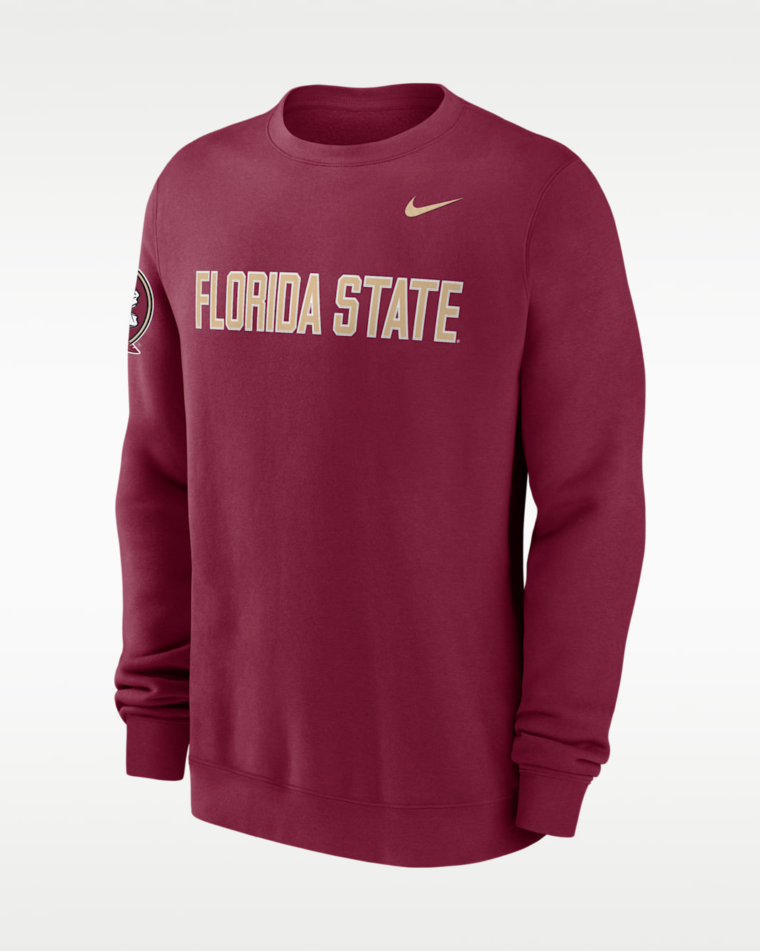 Florida State Sideline Club Men's Nike College Pullover Crew - Team Maroon