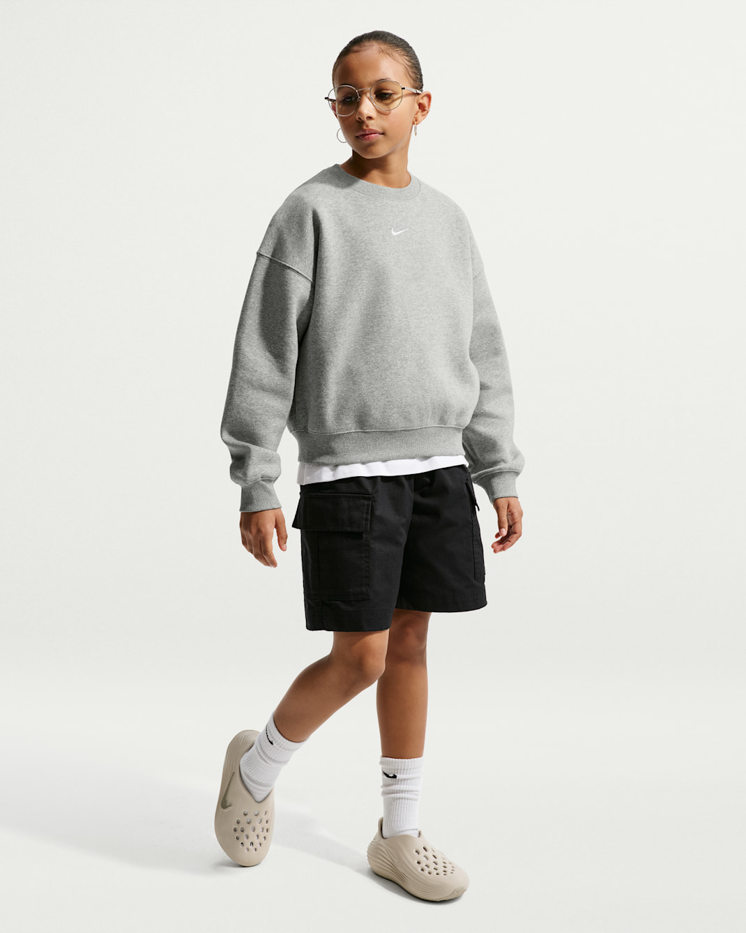 Nike Sportswear Studio Girls' Boxy Fleece Crew-Neck