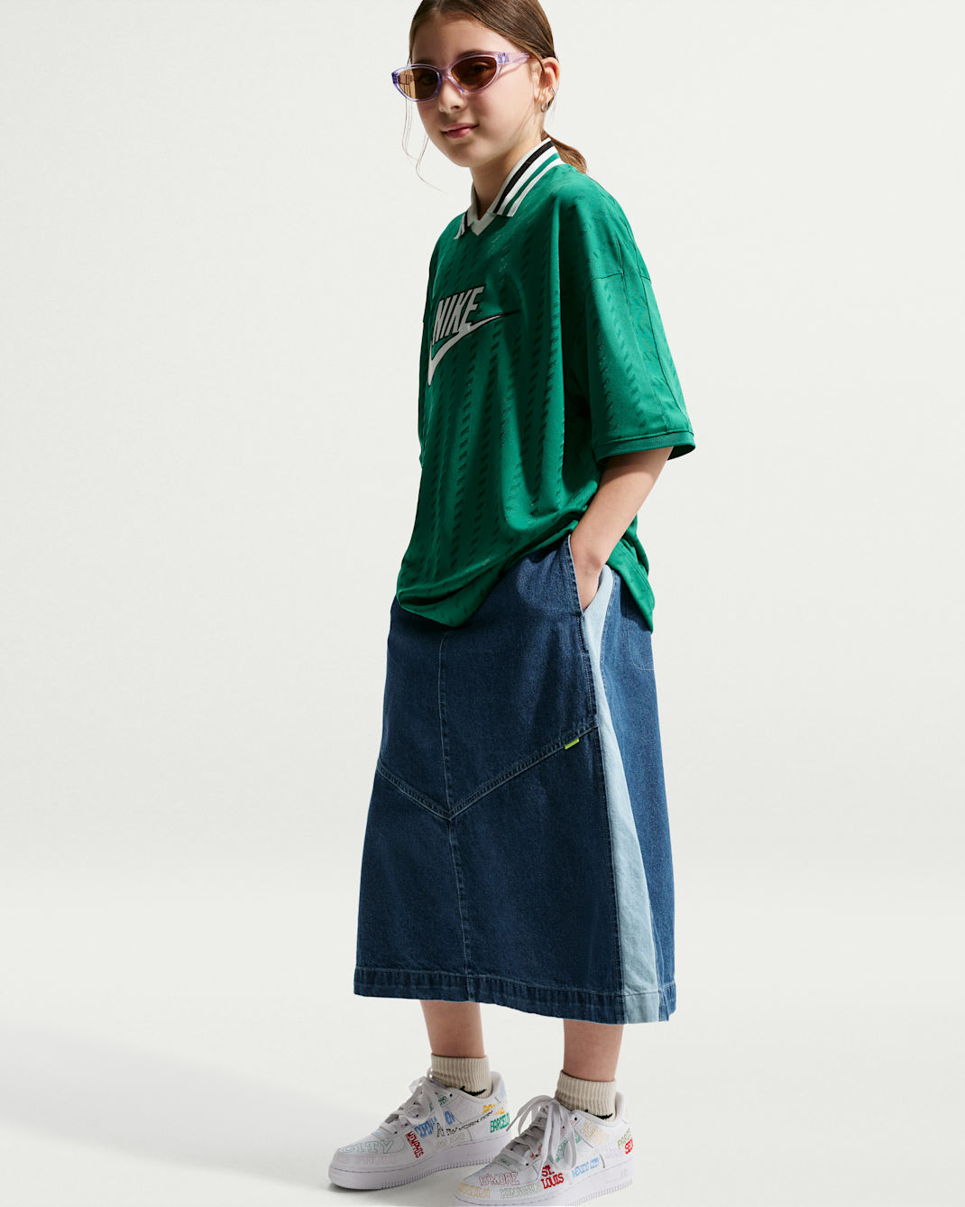 Nike Sportswear Big Kids' Denim Midi Skirt