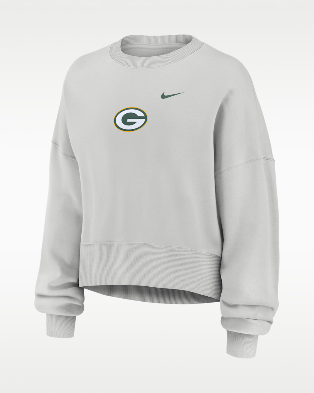 Green Bay Packers Primetime Phoenix Women's Nike NFL Oversized Pullover Crew - Grey