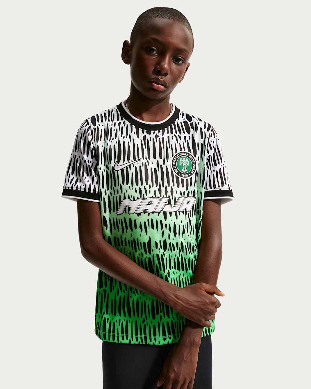Nike x Nigeria x Slawn Big Kids' Dri-FIT Short-Sleeve Soccer Top