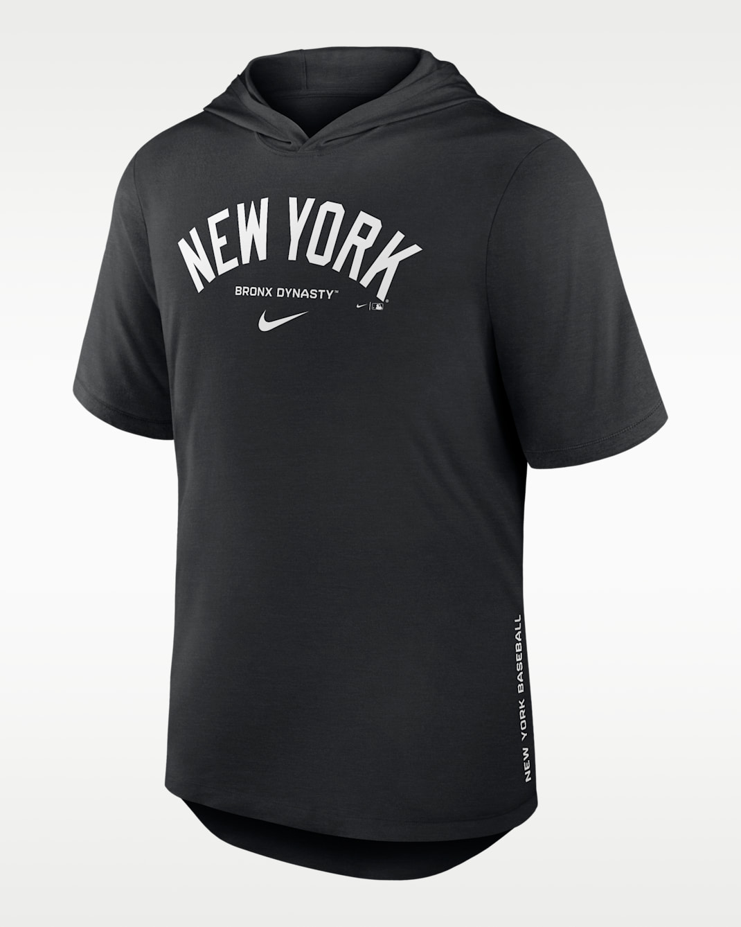 New York Yankees Arched Wordmark Men's Nike Dri-FIT MLB Hooded T-Shirt - Black