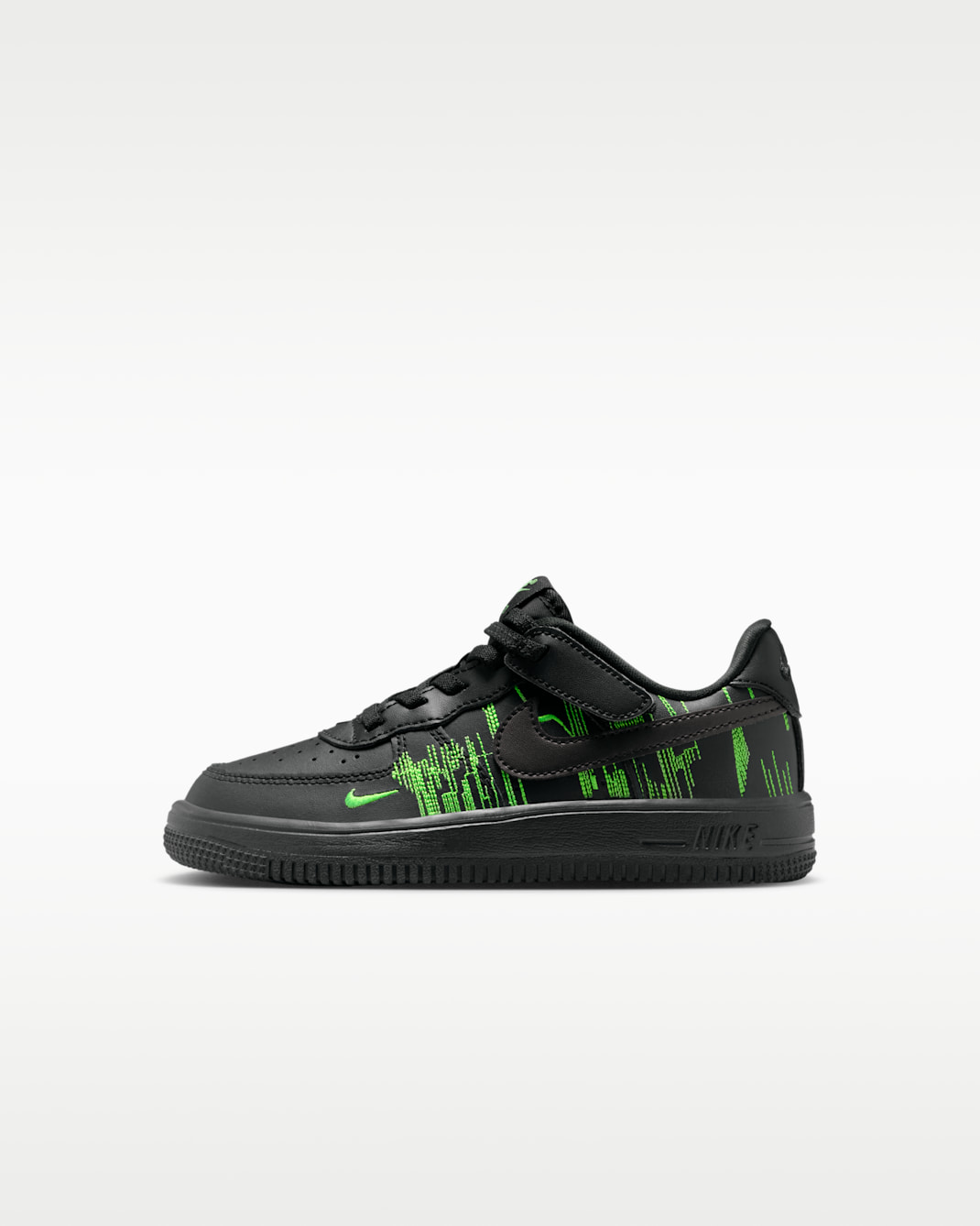 Nike Force 1 Low EasyOn LV8 4 Younger Kids' Shoes - Black/Green Strike/Vivid Purple/Black