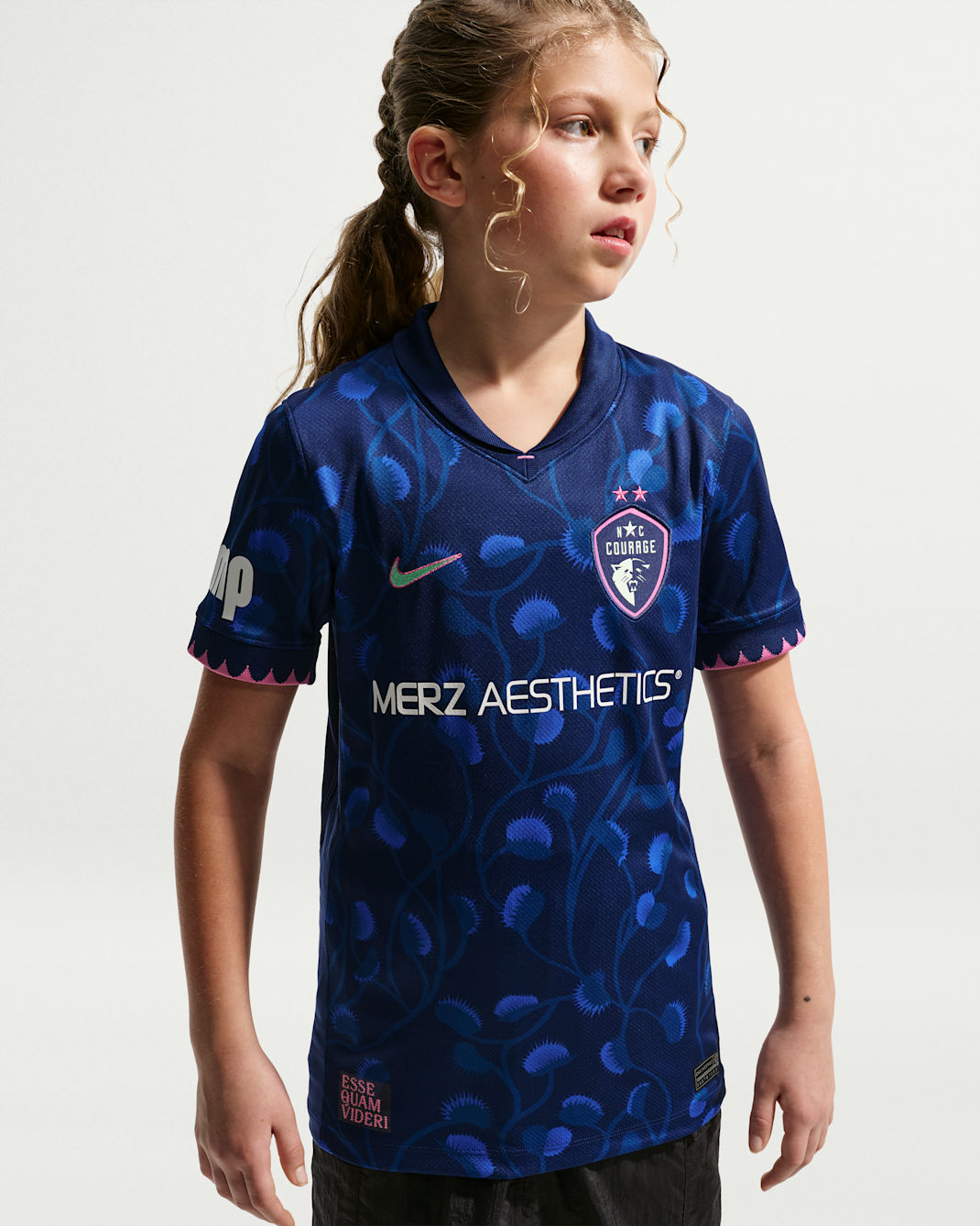 North Carolina Courage Stadium Away Big Kids' Nike Dri-FIT NWSL Replica Jersey - Blue Void