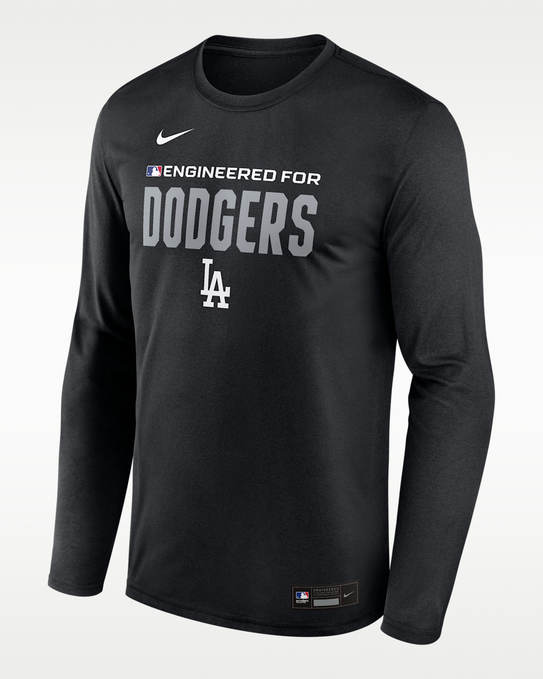Playera de manga larga Nike Dri-FIT de la MLB para hombre Los Angeles Dodgers Authentic Collection Team Issue - Negro