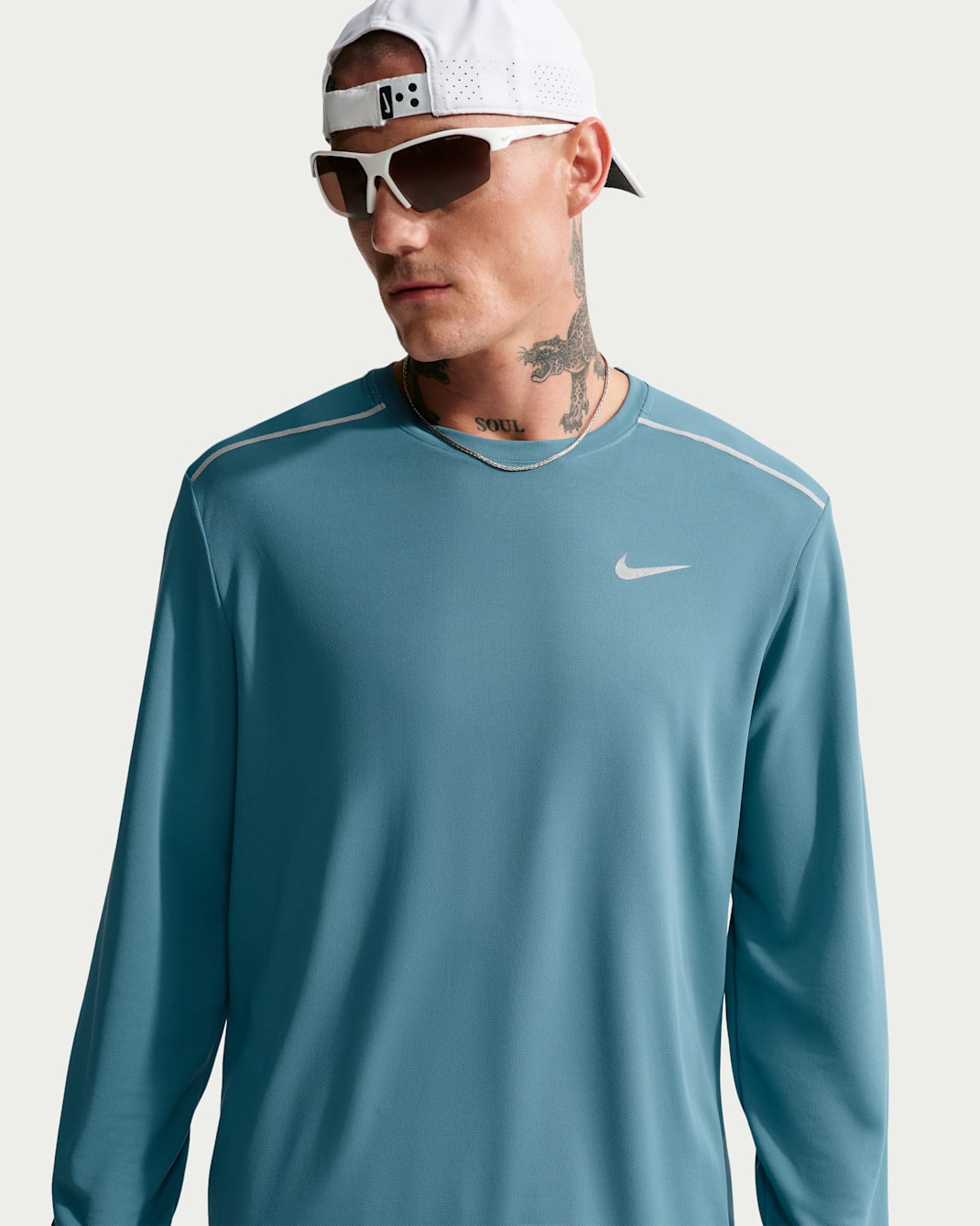 Nike Miler Dri-FIT Langarm-Laufoberteil für Herren - Smokey Blue