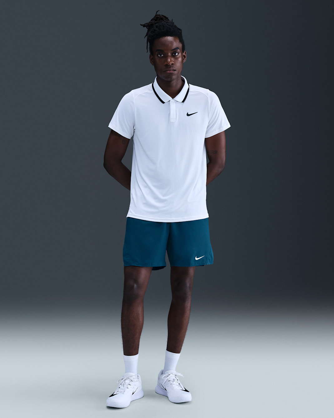 Shorts de tenis Dri-FIT de 18 cm para hombre NikeCourt Victory  - Azul fuerza/Blanco