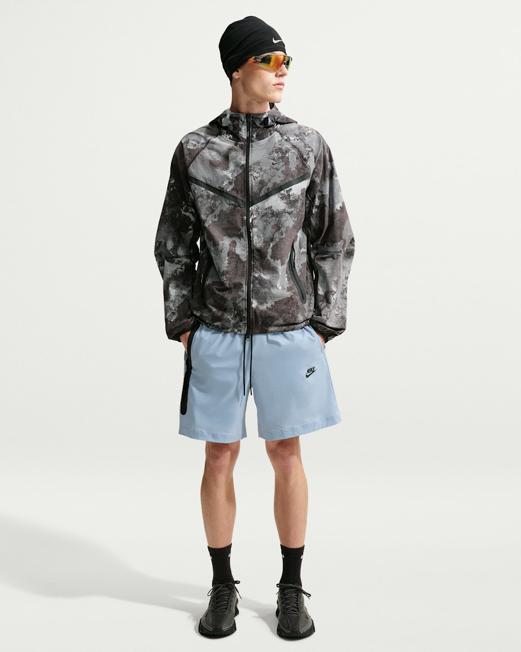 Shorts de tejido Woven para hombre Nike Tech - Azul militar claro/Negro
