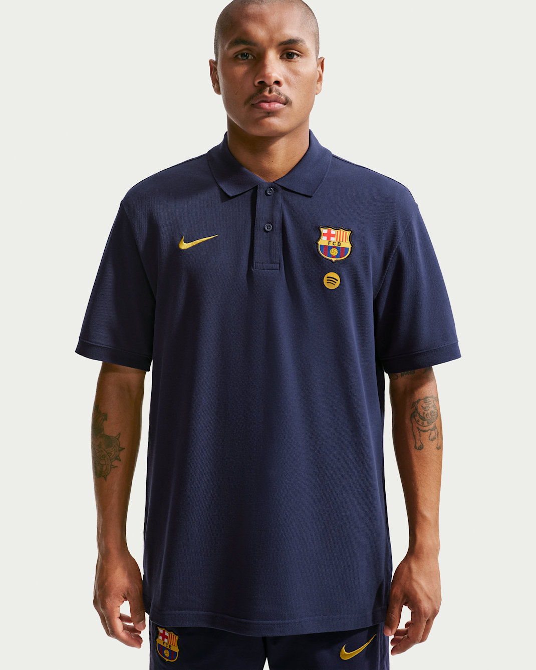 F.C. Barcelona Club Men's Nike Football Polo - Blackened Blue/Blackened Blue/Mineral Yellow