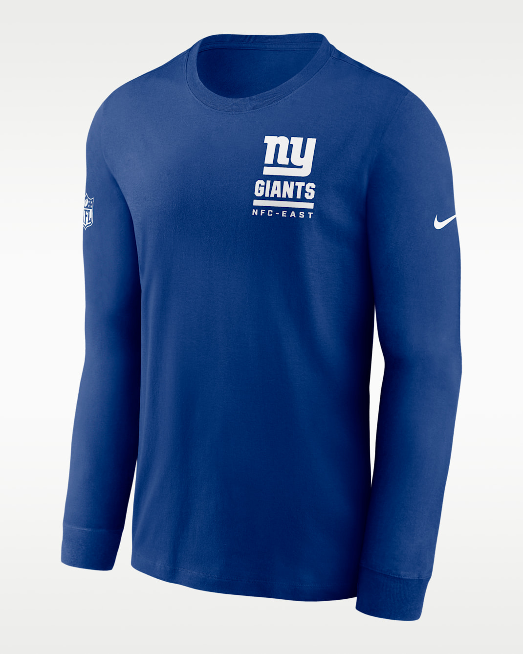 New York Giants Sideline Team Issue Men's Nike Dri-FIT NFL Long-Sleeve T-Shirt - Blue