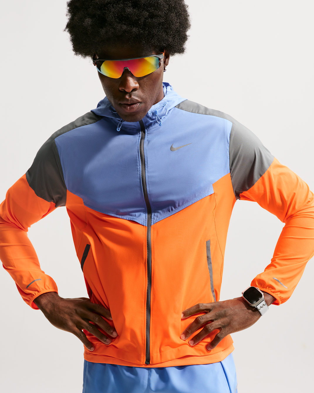 Nike Impossibly Light Windrunner Men's Running Jacket - Total Orange/Royal Pulse/Smoke Grey