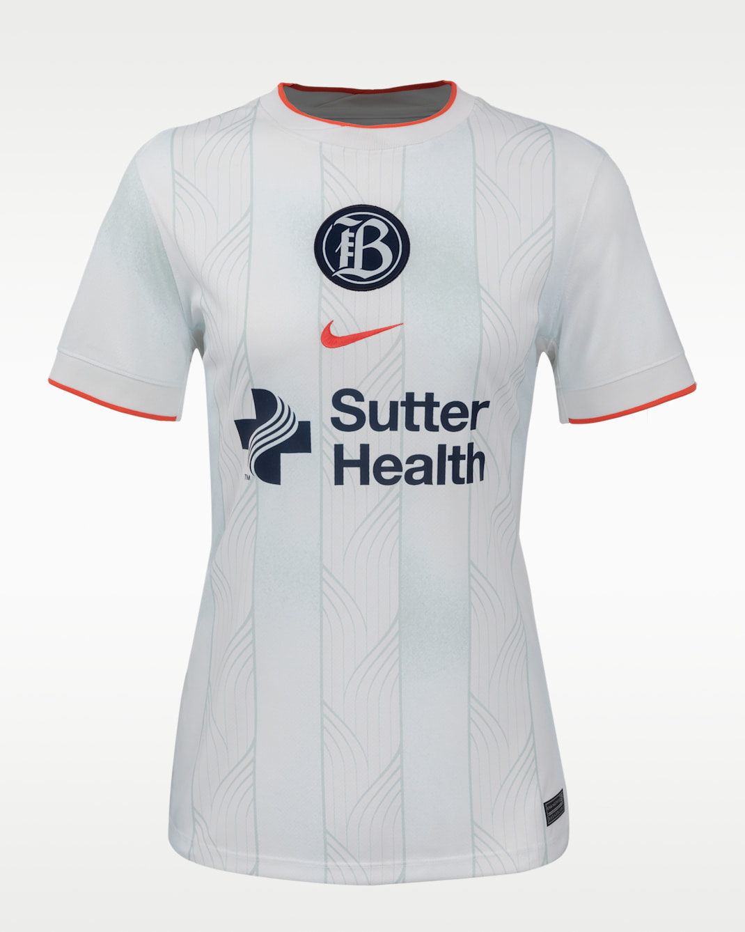 Jersey Nike Dri-FIT de la NWSL Replica del Bay FC local 2025 Stadium para mujer - Blanco/Plata noche