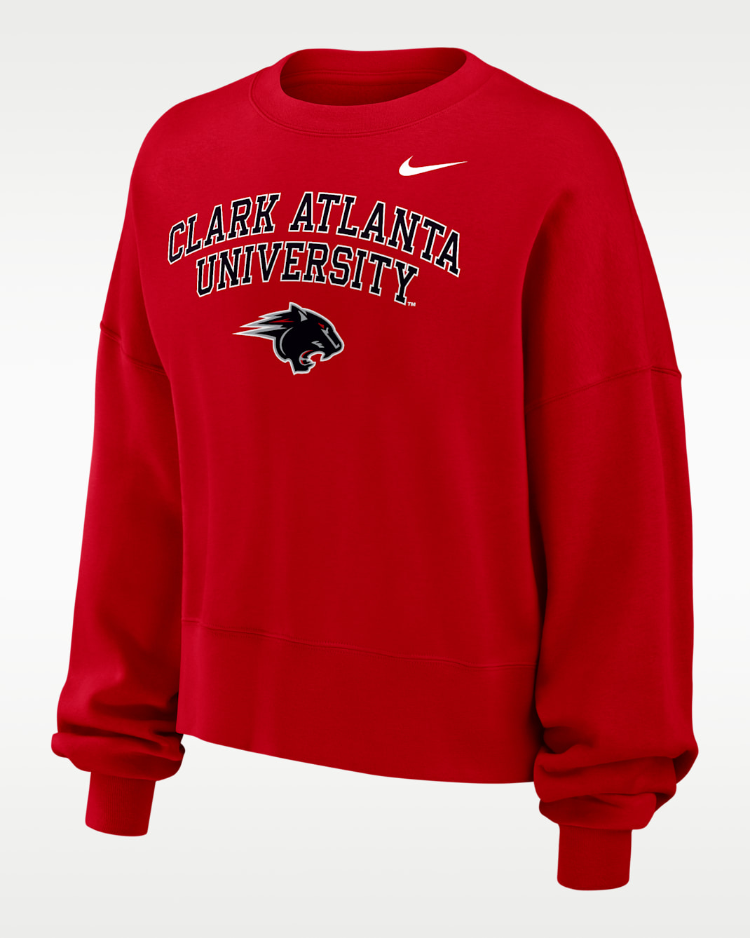 Sudadera de cuello redondo Phoenix Fleece para mujer Nike College (Clark Atlanta University) - Rojo universitario