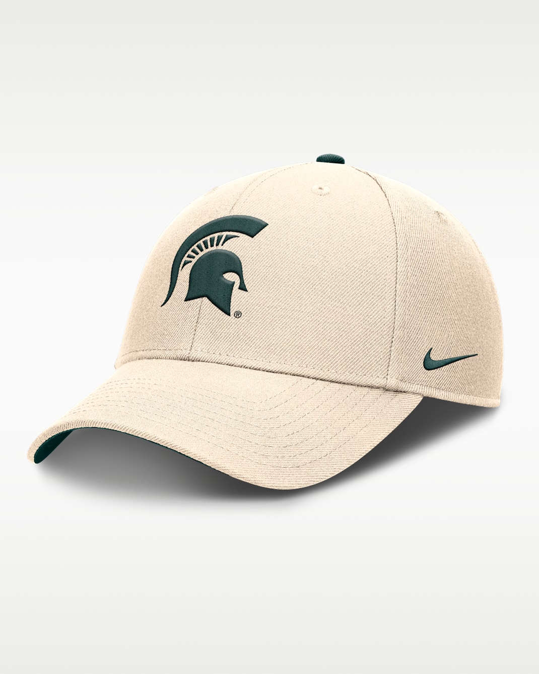 Michigan State Primetime Rise Men's Nike Dri-FIT College Trucker Adjustable Hat - Natural