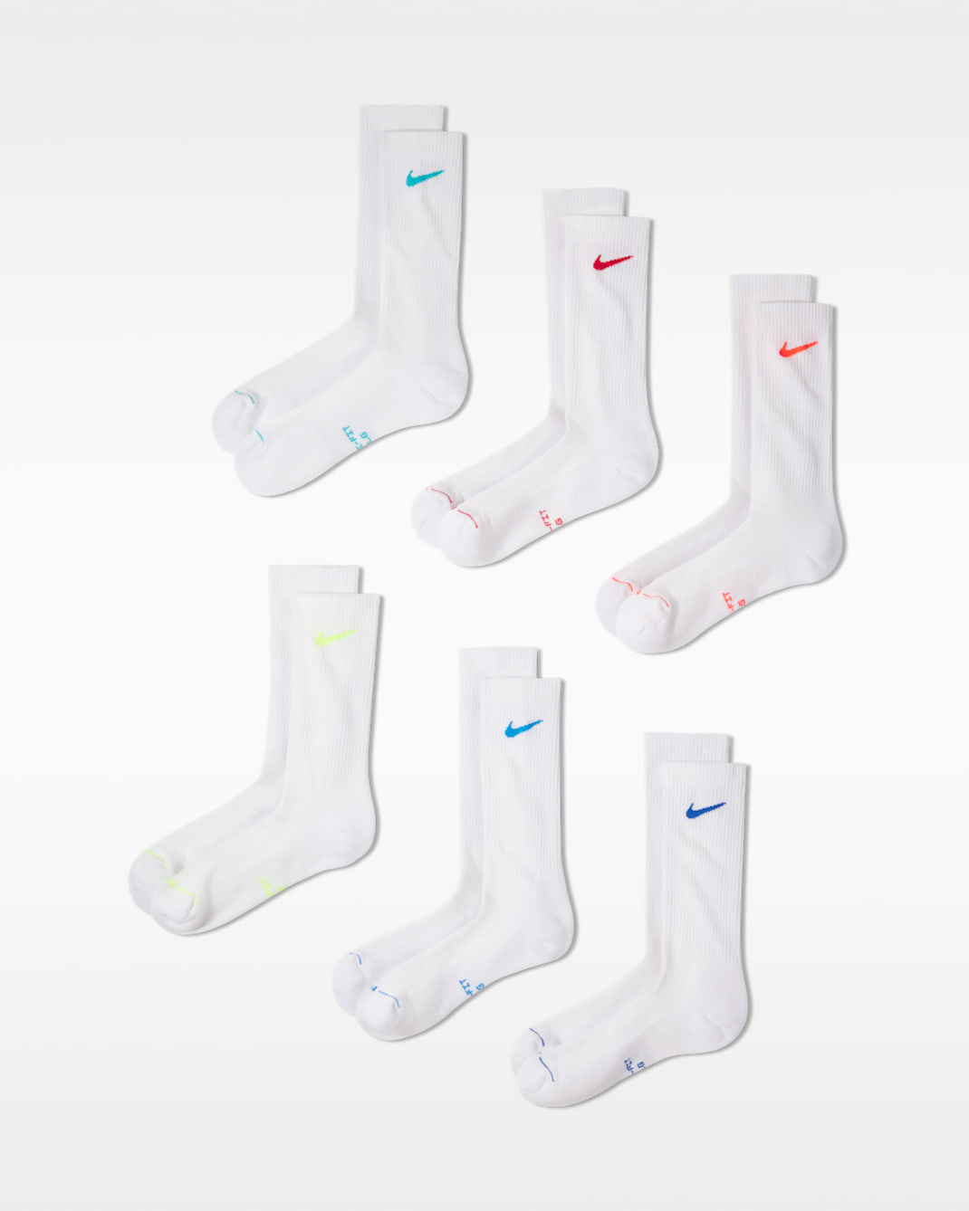 Nike Everyday Elevated Crew Socks (6 Pairs) - Multi-Color