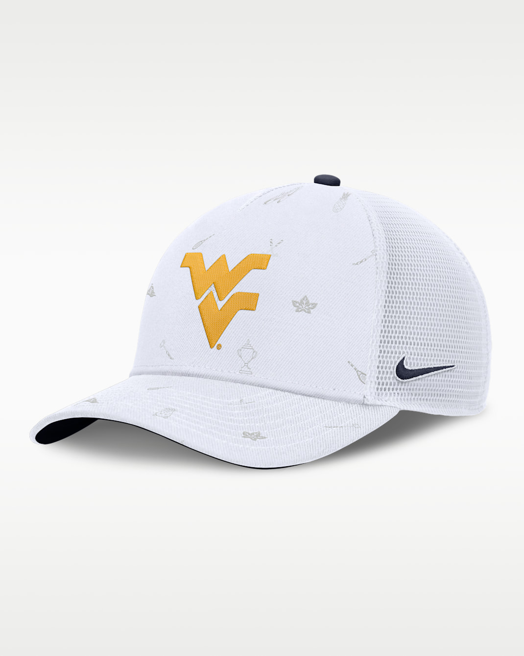 West Virginia Country Club Golfin' Rise Men's Nike College Trucker Adjustable Hat - White