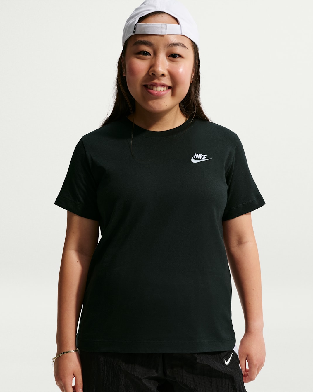 Nike Sportswear Big Kids' T-Shirt (Extended Size) - Black/White/Wolf Grey