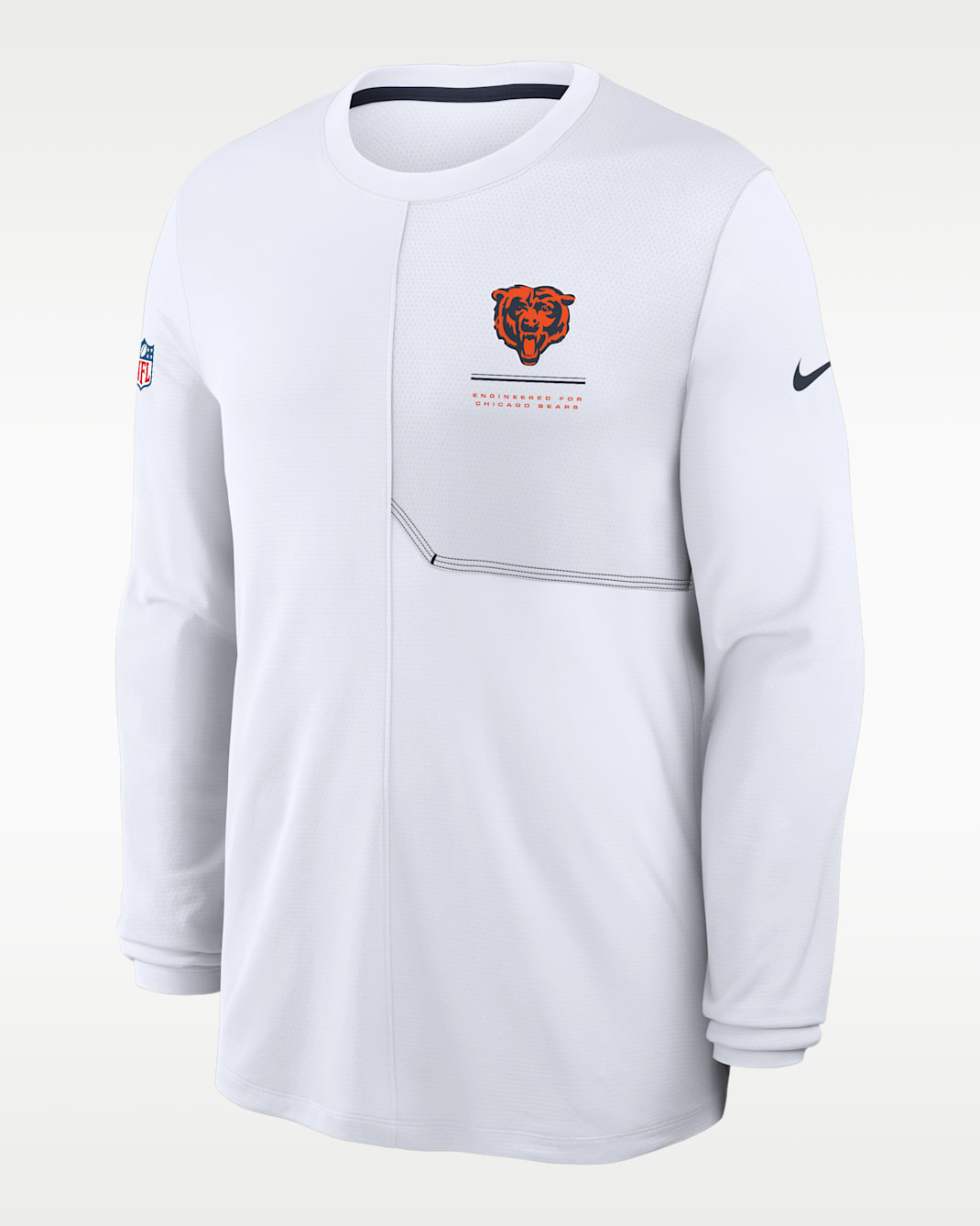 Chicago Bears Sideline Coach Men's Nike Dri-FIT NFL Long-Sleeve Top - White
