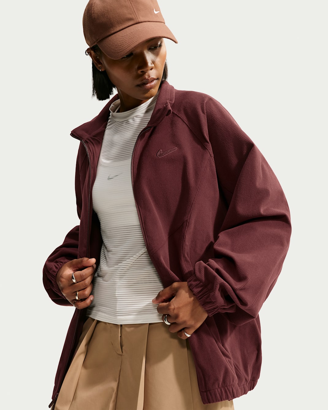 Nike Sportswear Women's Oversized Corduroy Tracksuit Jacket - Mystic Dates/Mystic Dates/Mystic Dates