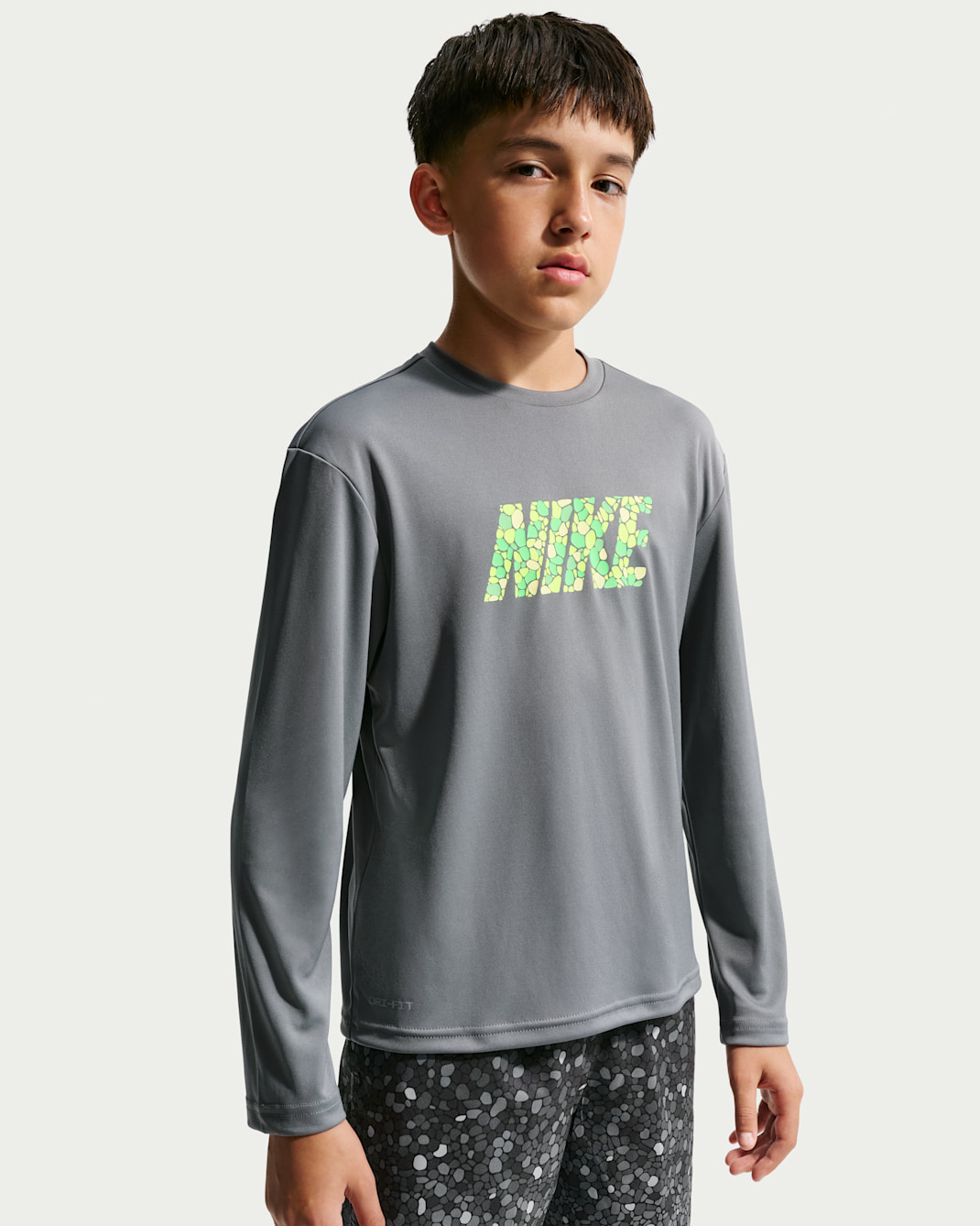 Nike Swim Hydroguard Big Kids' (Boys') Dri-FIT UV Long Sleeve Top - Cool Grey