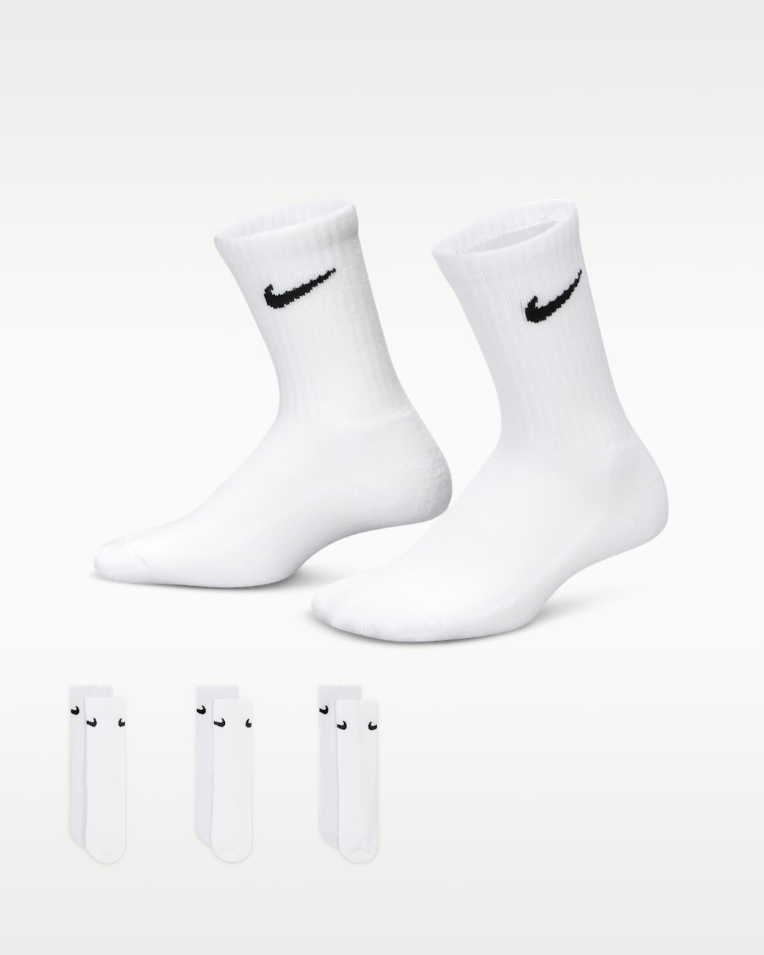 Nike Basics Kids' Crew Socks (3 Pairs) - White