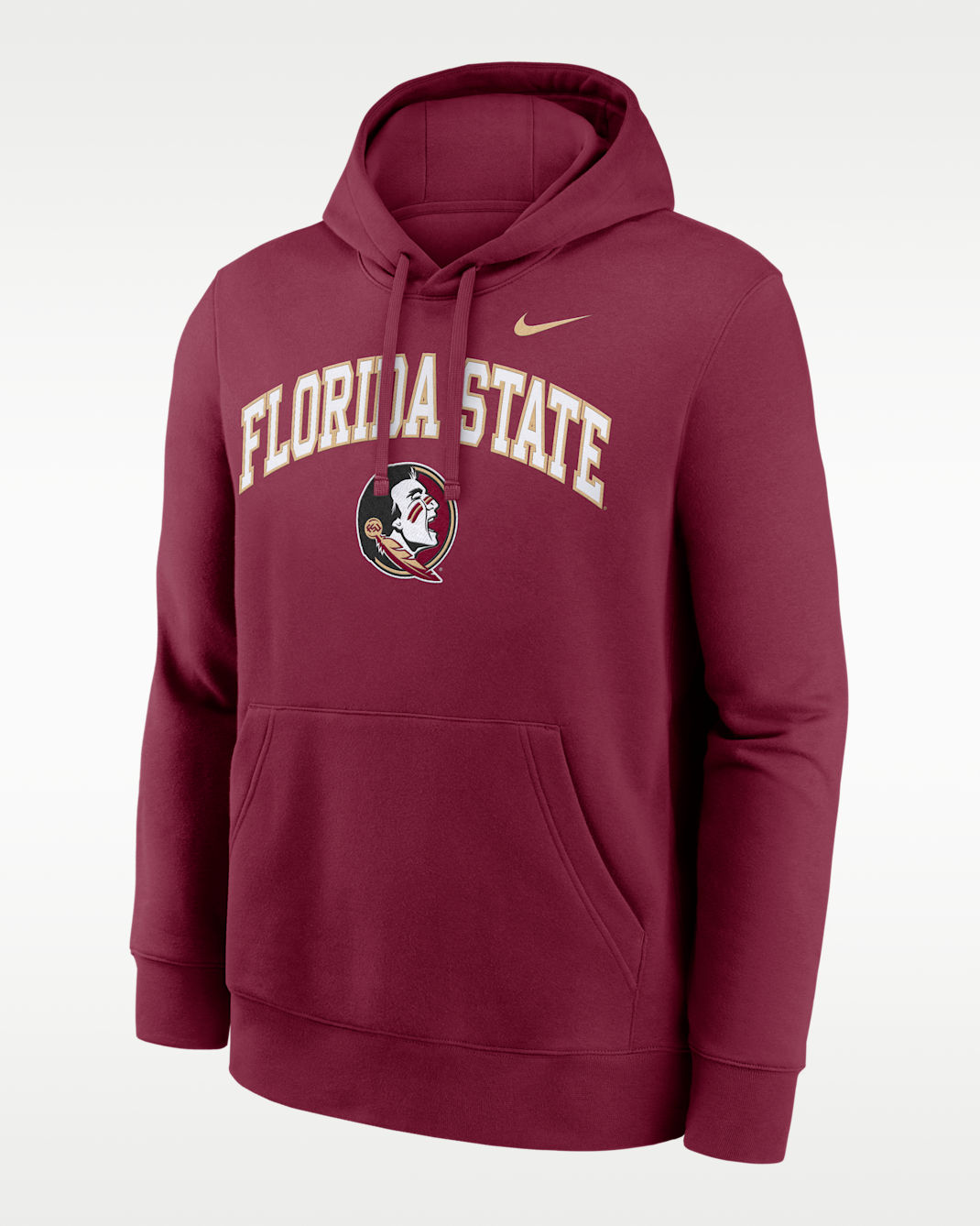 Sudadera con gorro sin cierre universitaria Nike para hombre Florida State Arch - Granate