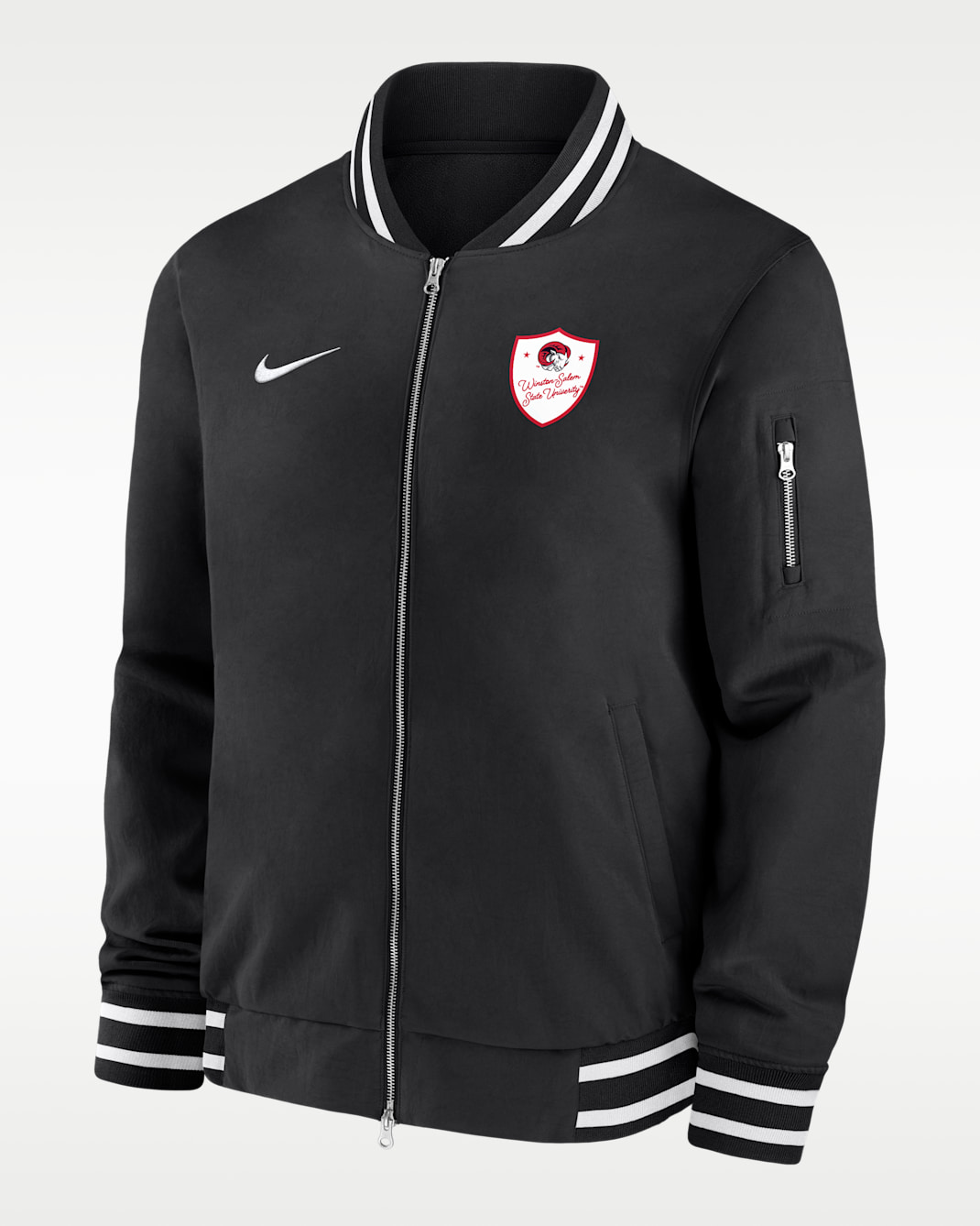 Nike College (Winston-Salem State Rams) Bomber Jacket - Black