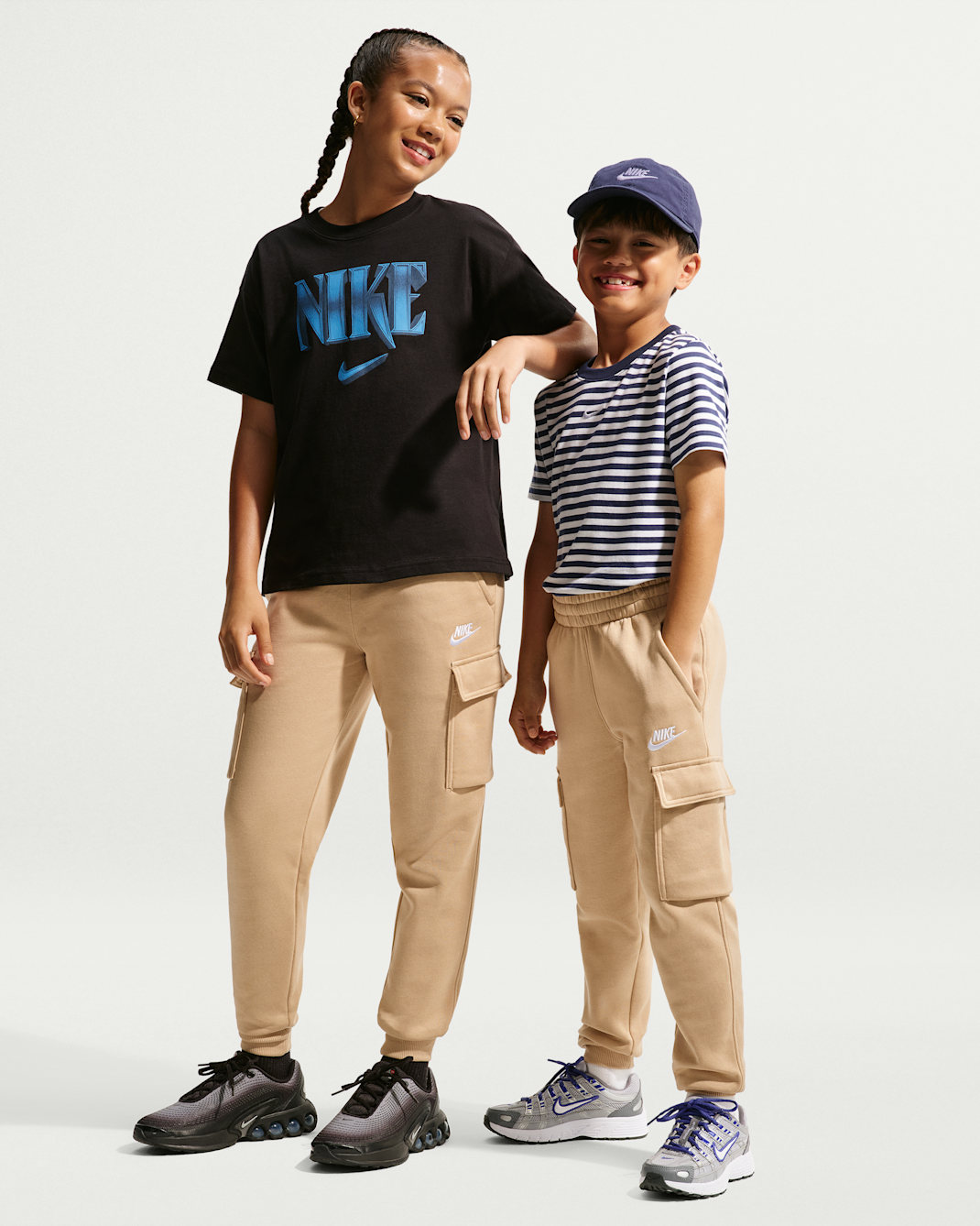 Nike Sportswear Club Fleece Big Kids' Cargo Pants - Linen/Linen/White