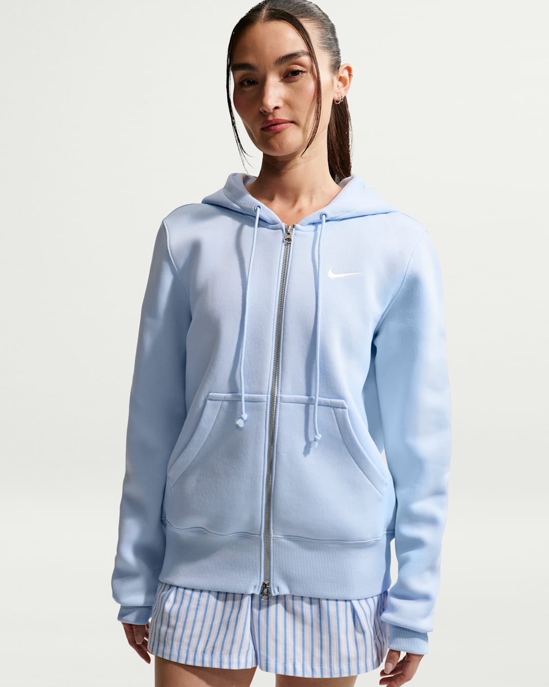 Felpa con cappuccio e zip a tutta lunghezza Nike Sportswear Phoenix Fleece – Donna - Hydrogen Blue/Sail