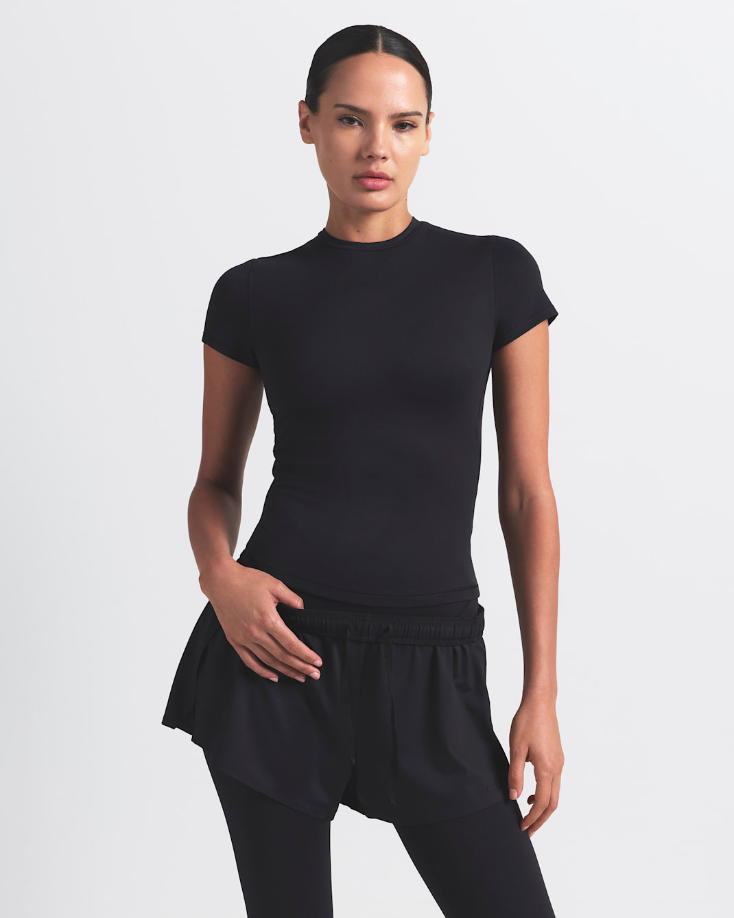 NikeSKIMS Matte Women's Padded Baby T-Shirt - NSKM OBSIDIAN