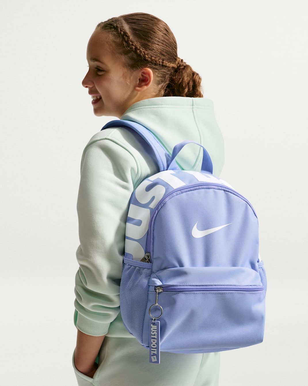 Nike JDI Backpack 2.0 Kids' Mini Backpack (11L) - Light Thistle/Light Thistle/White