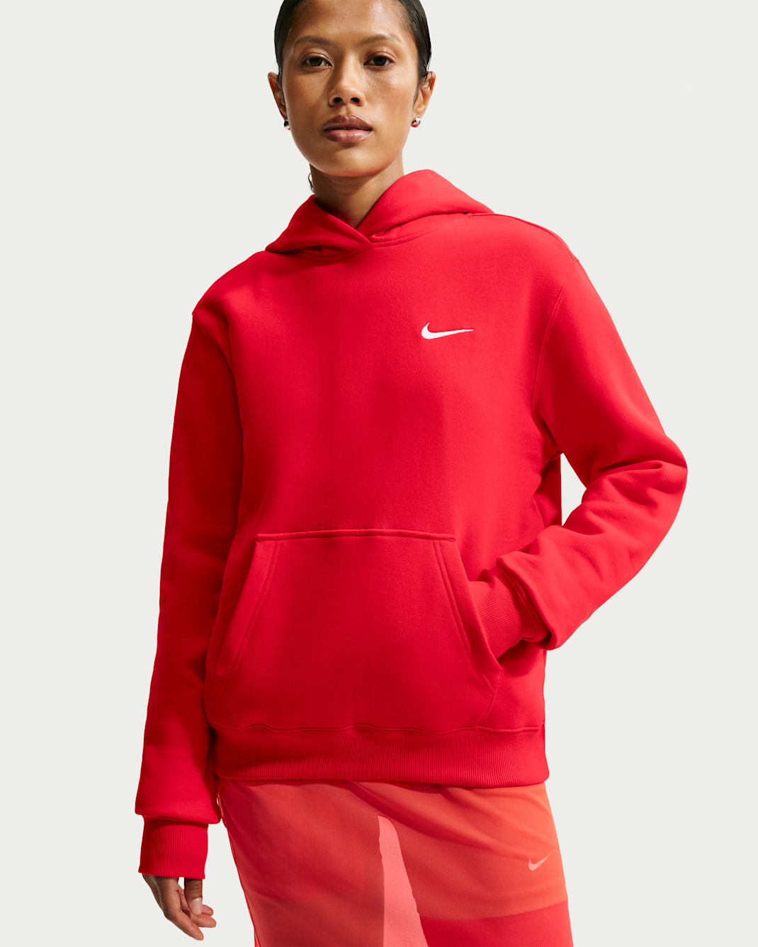 Nike Studio Fleece Medium Weight Women's Pullover Hoodie - University Red/Sail