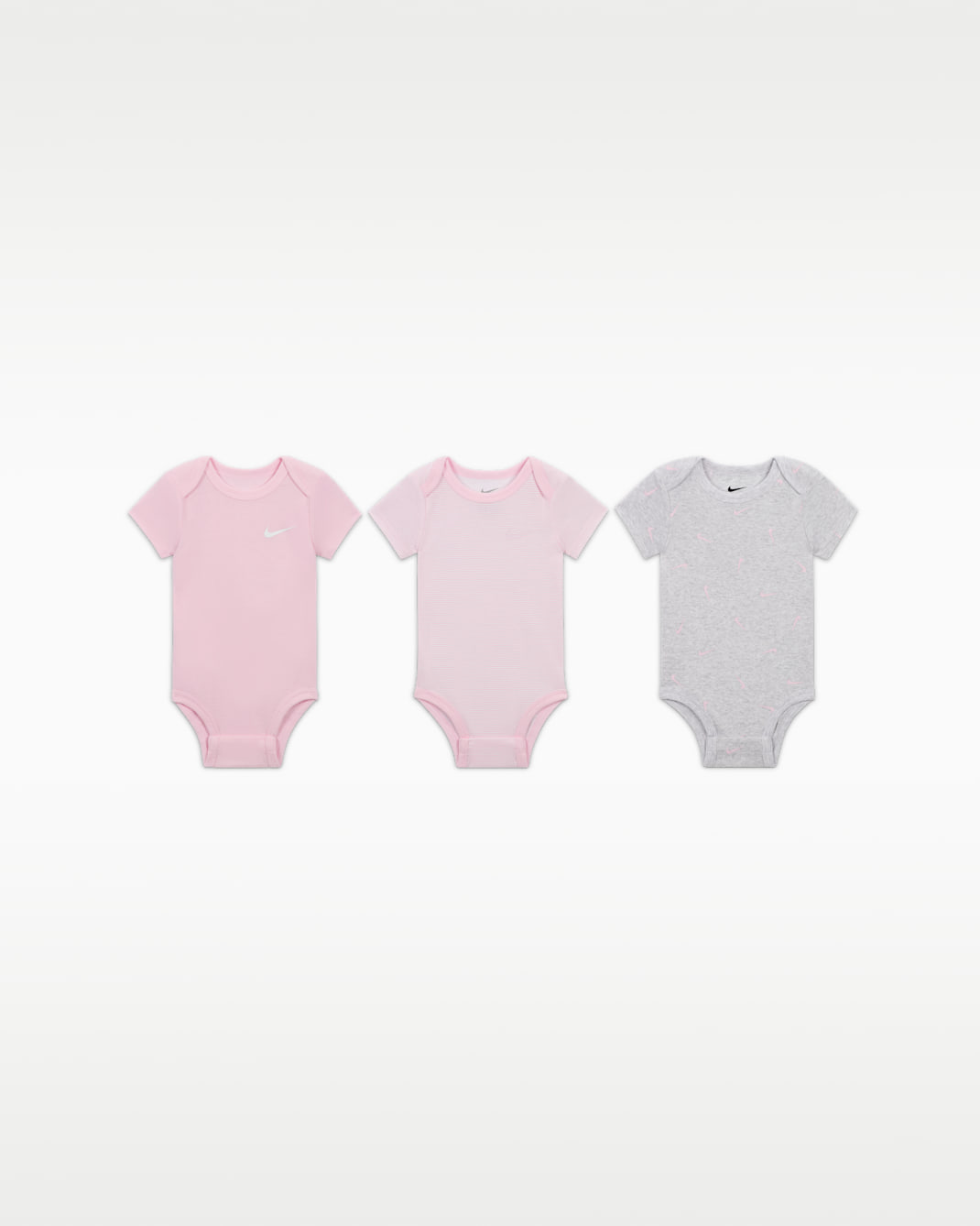 Nike E1D1 Baby Mix and Match Bodysuits (3-Pack) - Birch Heather/Birch Heather