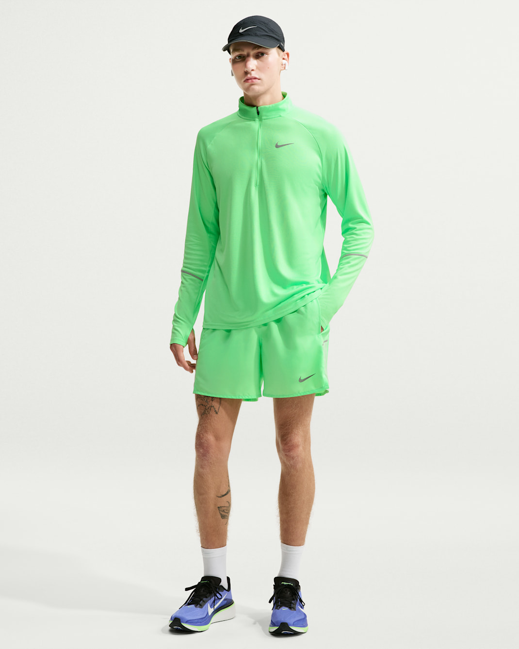 Short de running 13 cm 2-en-1 Dri-FIT Nike Miler pour homme - Illusion Green/Cucumber Calm