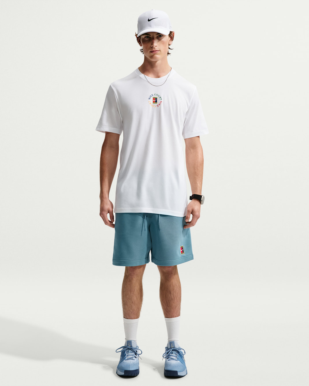 Shorts de tenis Dri-FIT de tejido Fleece para hombre NikeCourt Heritage - Azul humeante