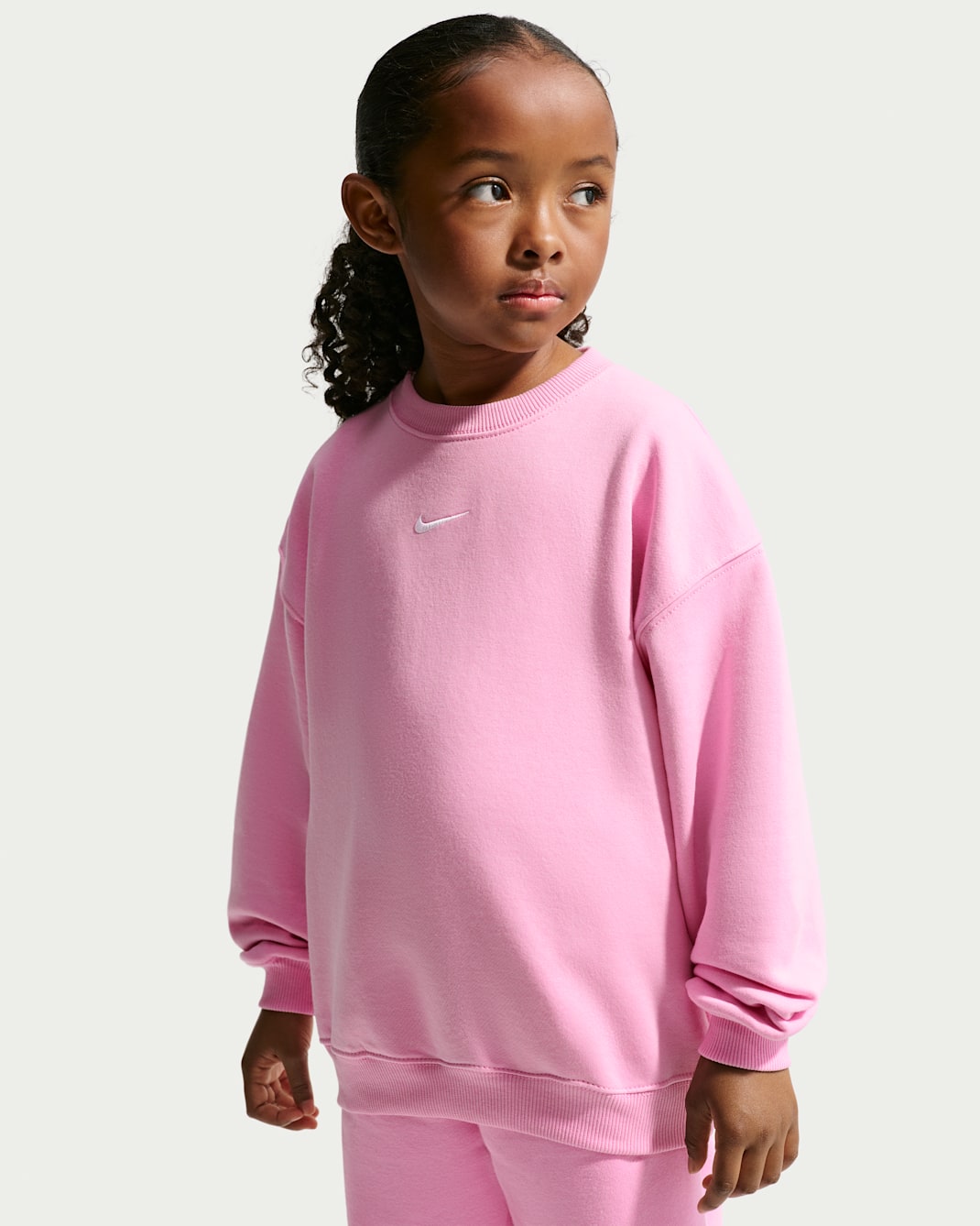 Nike Sportswear Little Kids' Studio Fleece Oversized Crew - Pink Rise