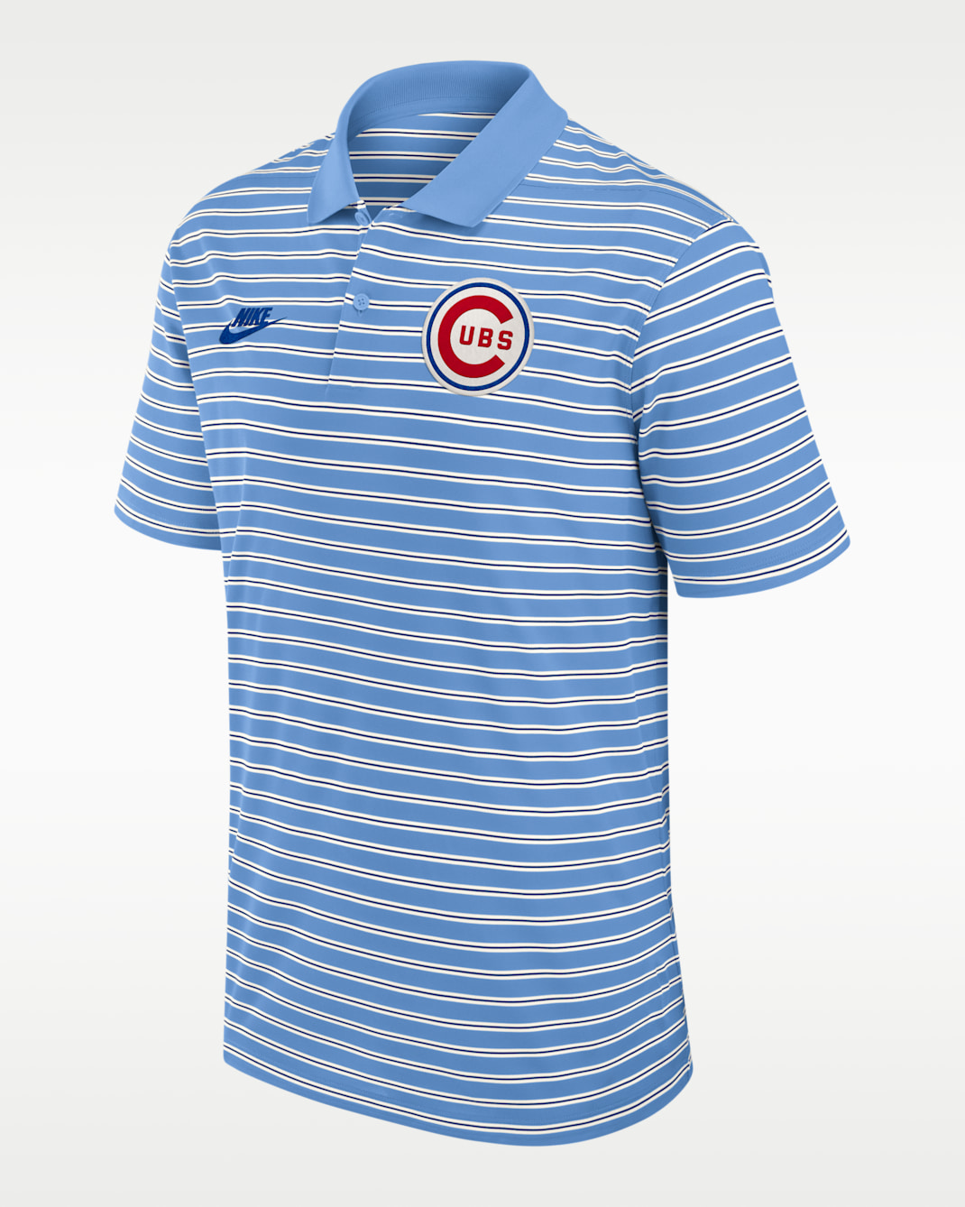 Chicago Cubs Cooperstown Striped Victory Men's Nike Dri-FIT MLB Polo - Light Blue/Cream
