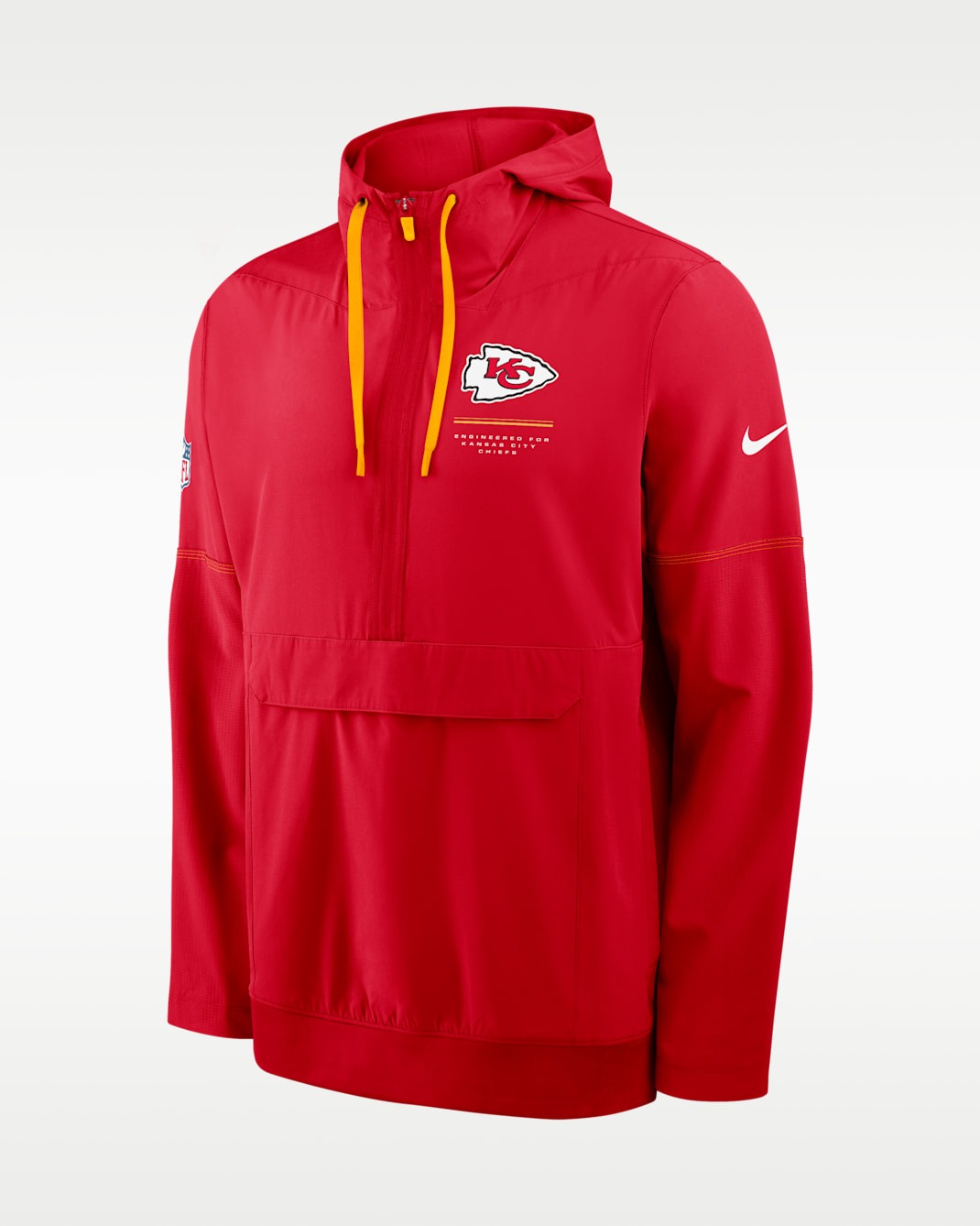 Chamarra Nike de la NFL de medio cierre con gorro para hombre Kansas City Chiefs Sideline Anorak - Rojo