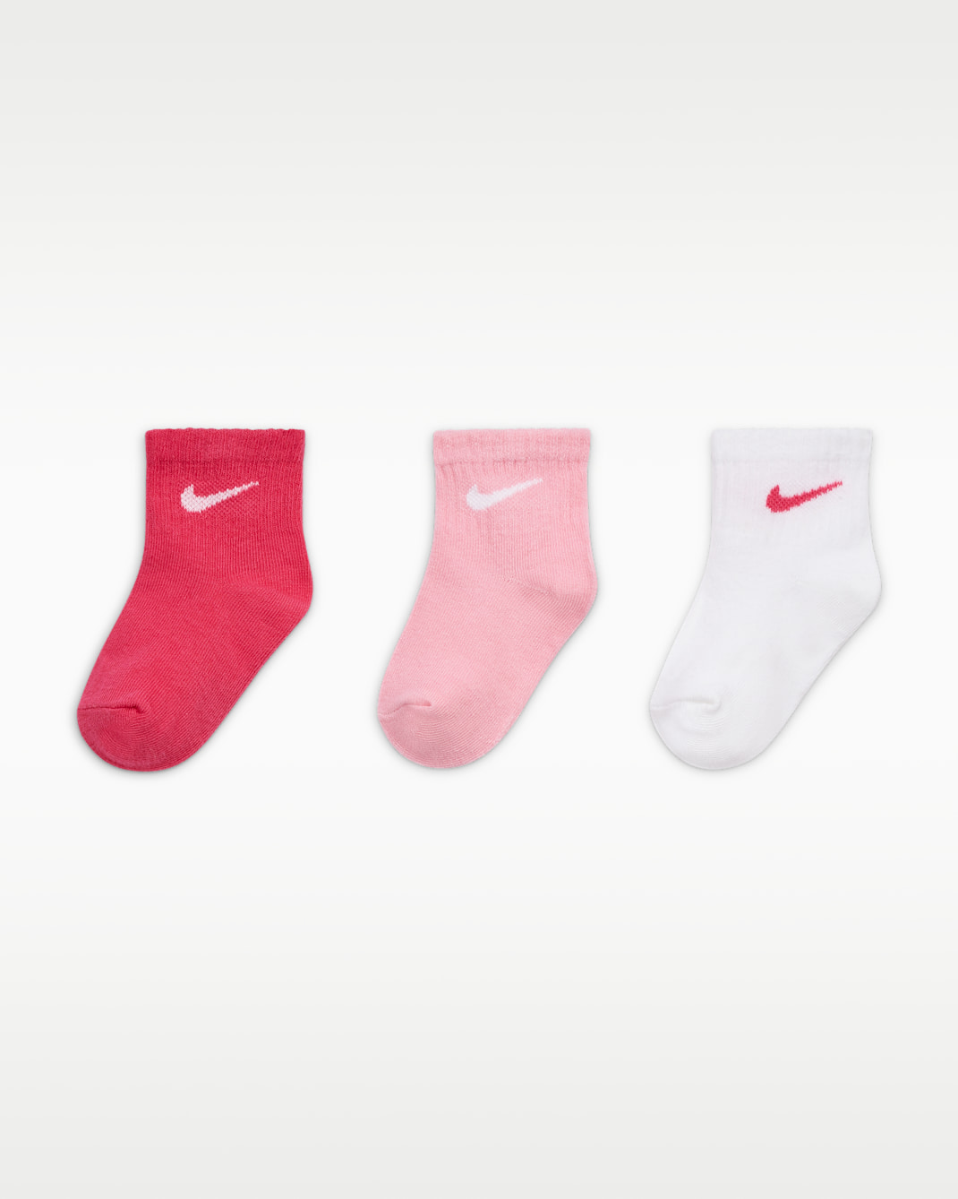 Nike Toddler Swoosh Ankle Gripper Socks (3-Pairs) - Multi-Colour/Hyper Pink
