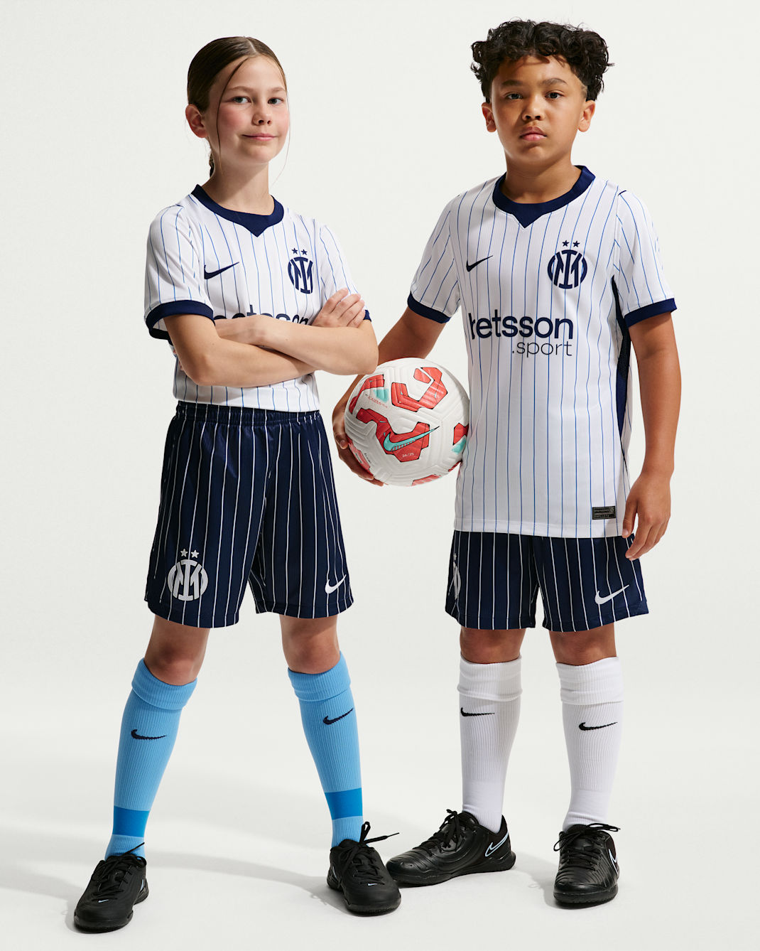Short de foot Replica Nike Dri-FIT Inter Milan 2026/27 Stadium Extérieur pour ado - Blue Void/Blanc/Blanc