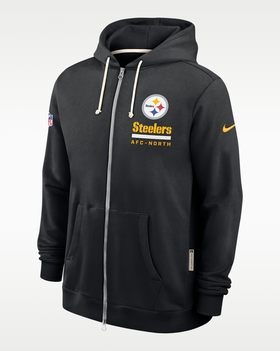 Sudadera con gorro Nike Dri-FIT de la NFL de cierre completo para hombre Pittsburgh Steelers Utility Player Sideline - Negro