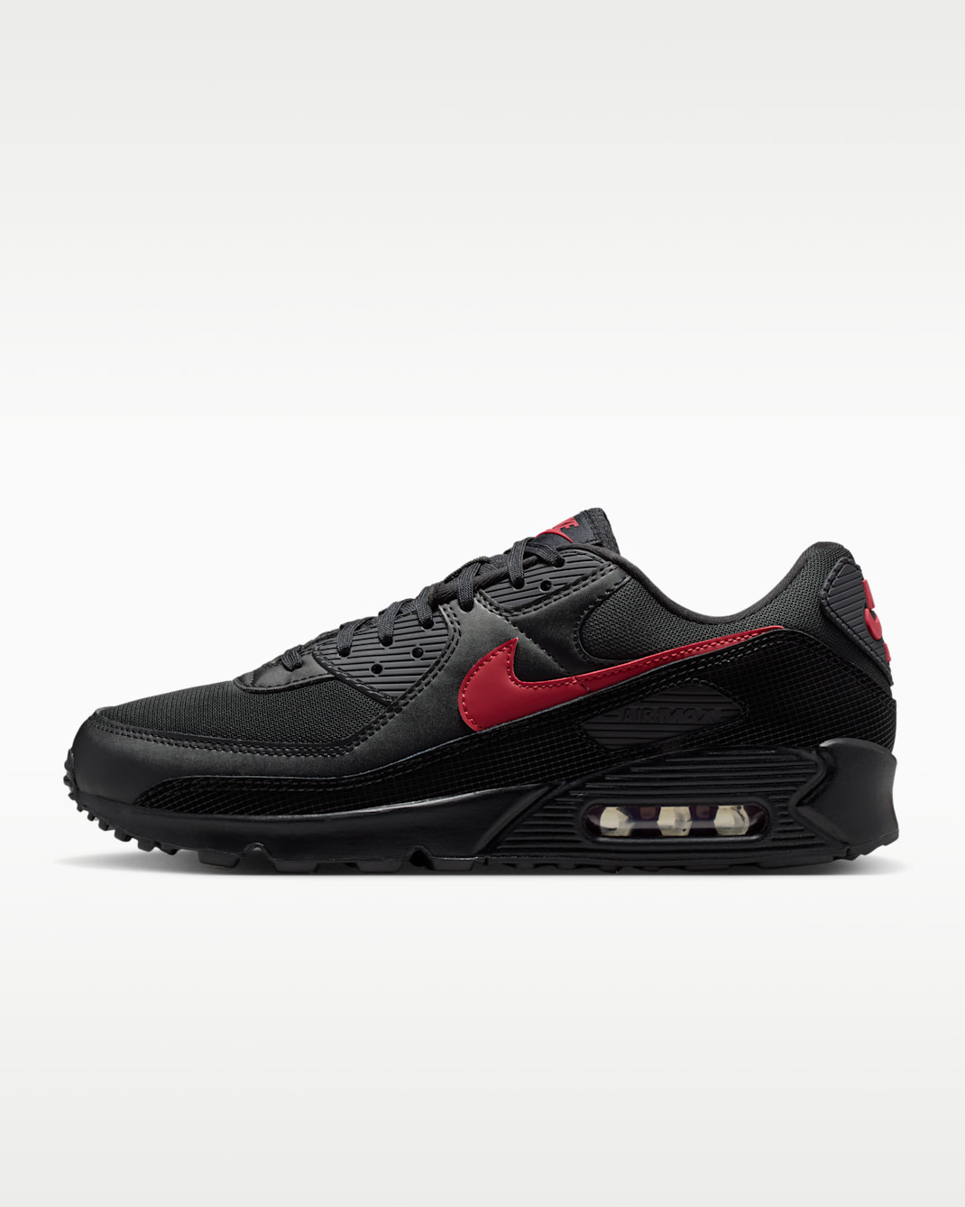 Nike Air Max 90 herenschoenen - Zwart/Zwart/Tough Red
