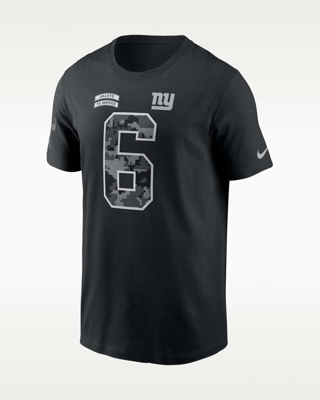 Playera Nike de la NFL para hombre Jaxson Dart New York Giants Salute to Service - Negro