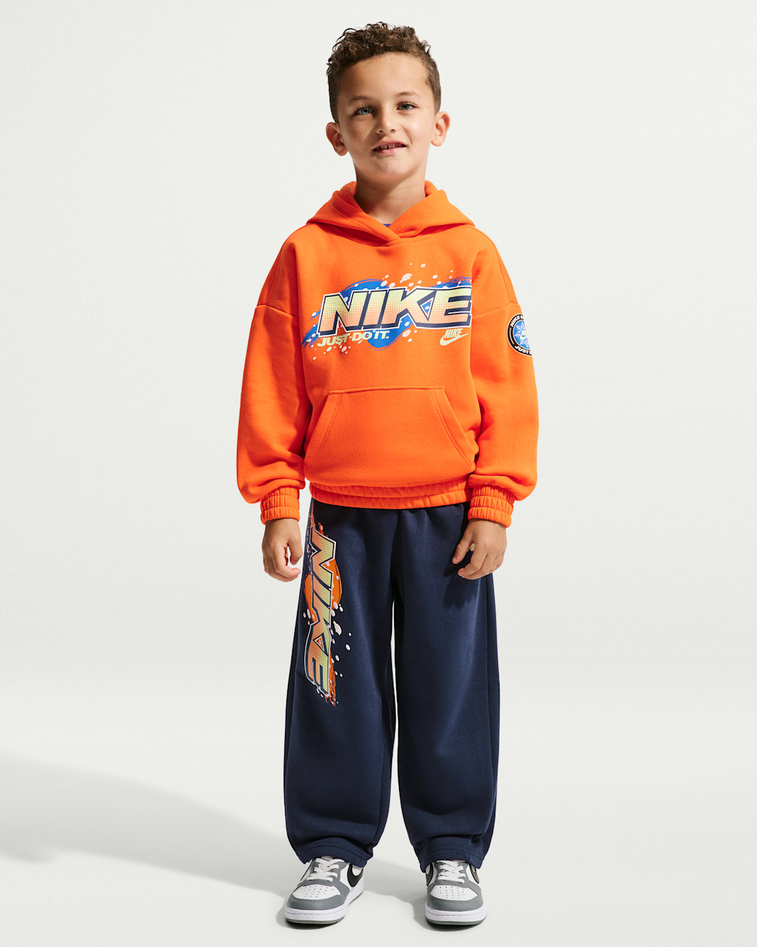 Nike Sportswear Little Kids' Snow Motion Fleece Pullover Hoodie 2-Piece Set - Midnight Navy